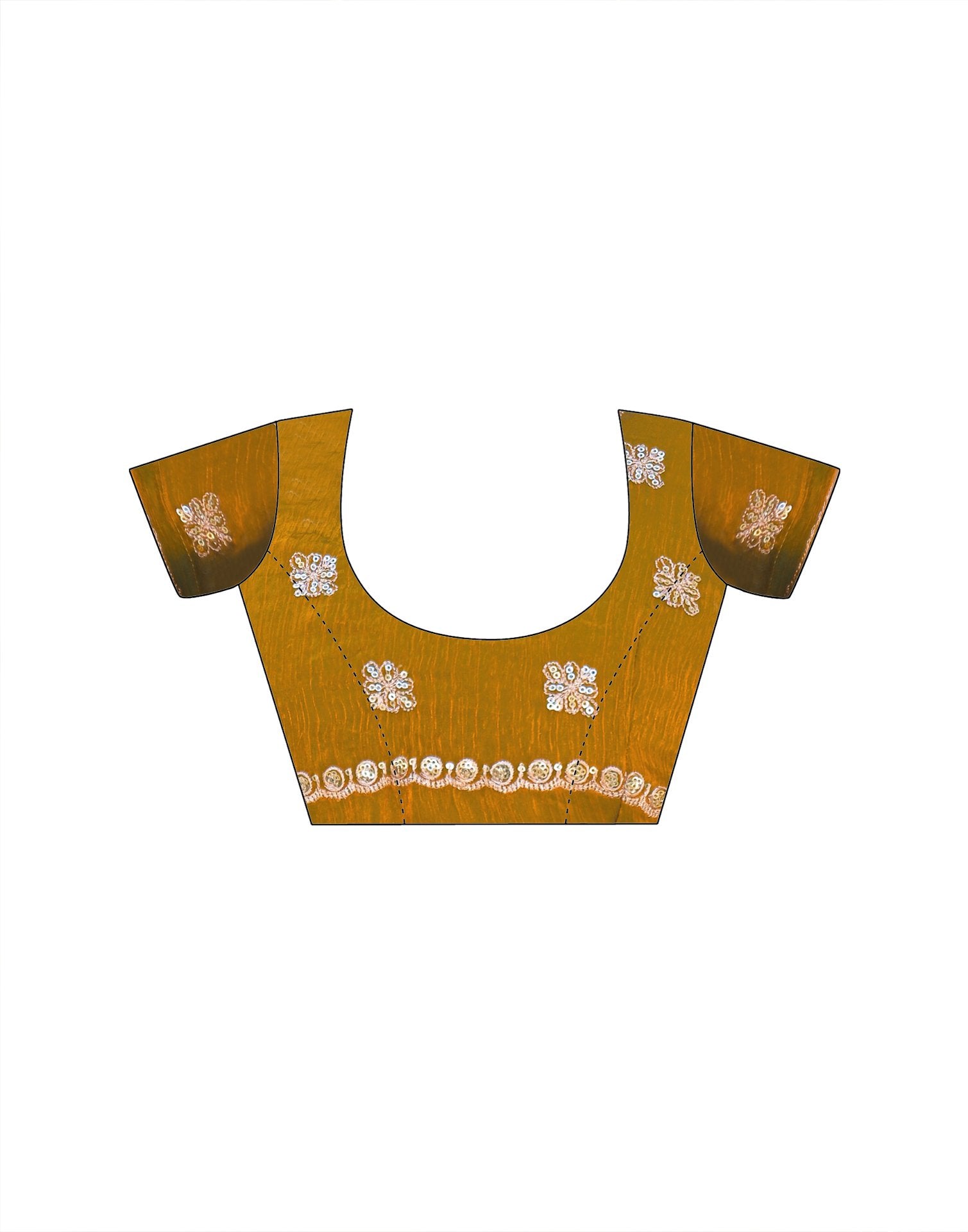 Brown Shimmer Sequence Embroidery Saree