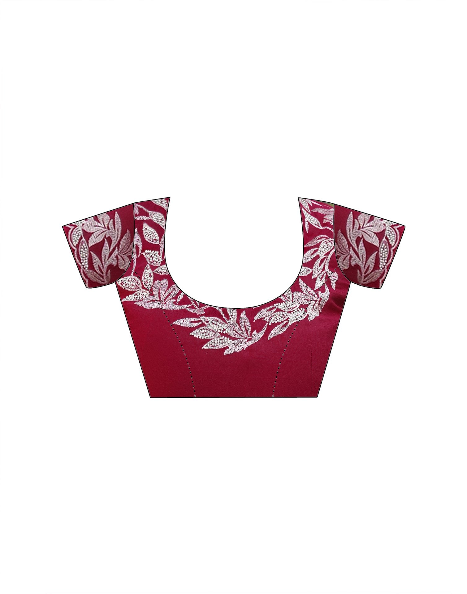 Red Vichitra Silk Embroidery Saree