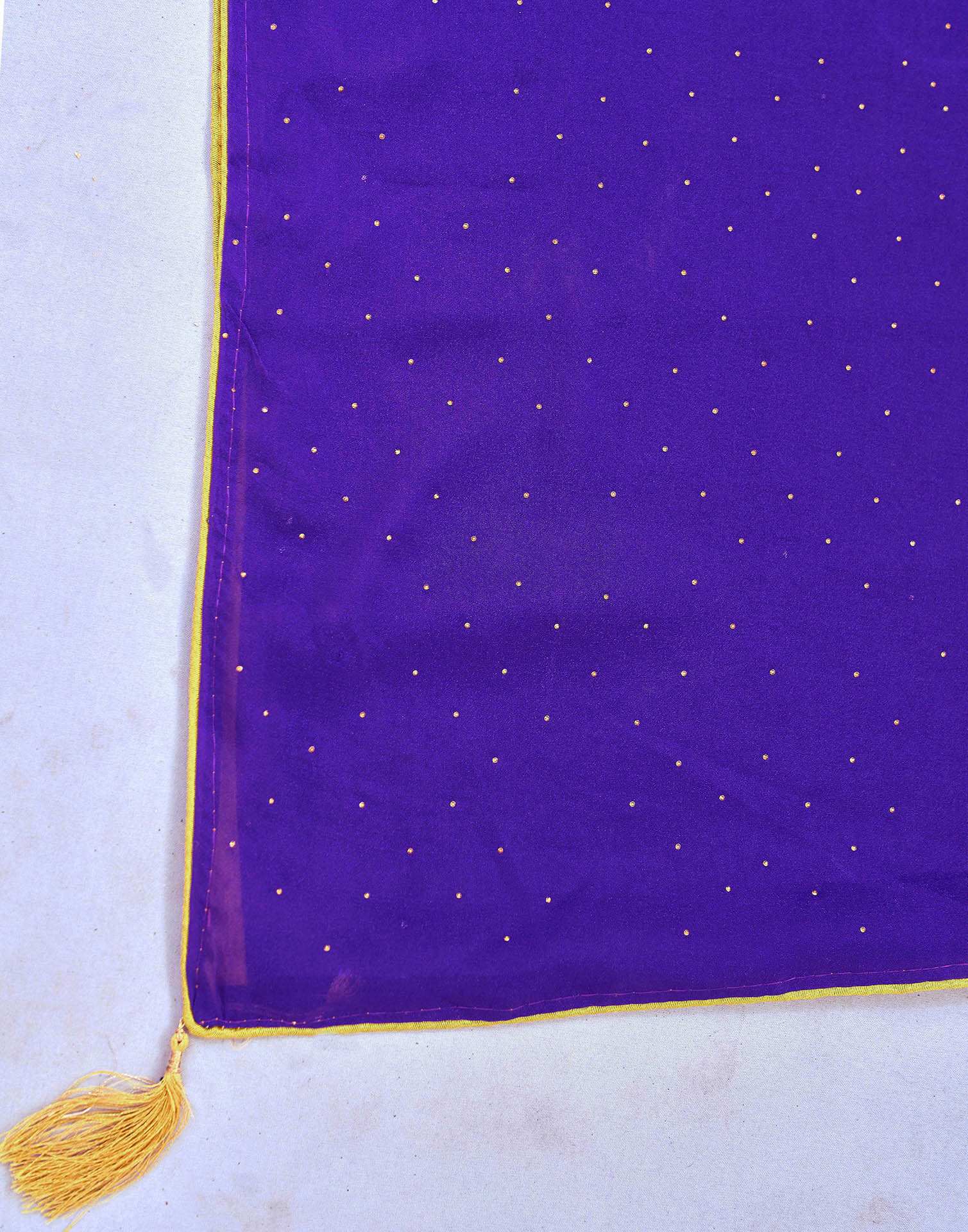 Violet Georgette Stone Work Swarovski Saree