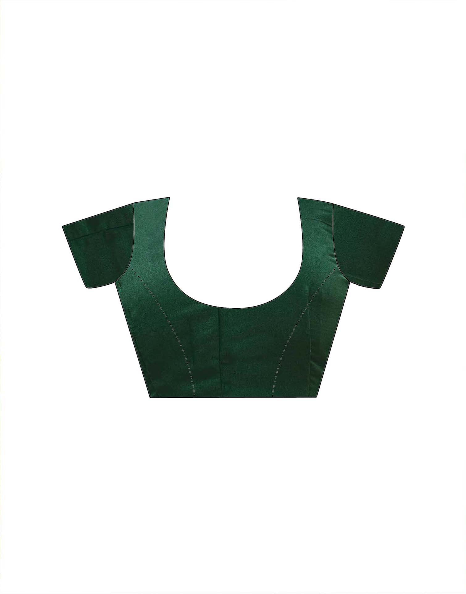 Dark Green Shimmer Stone Work Swarovski Saree