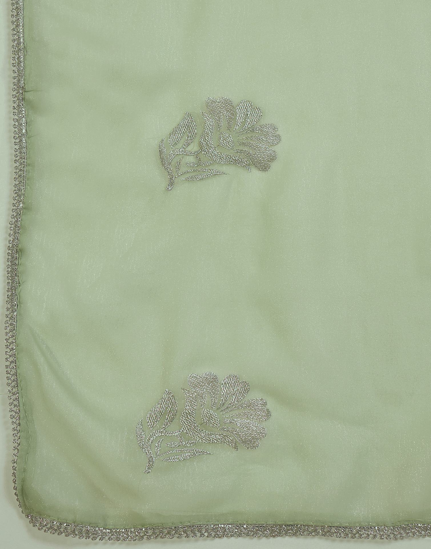 Light Mint Green Georgette Sequence Embroidery saree