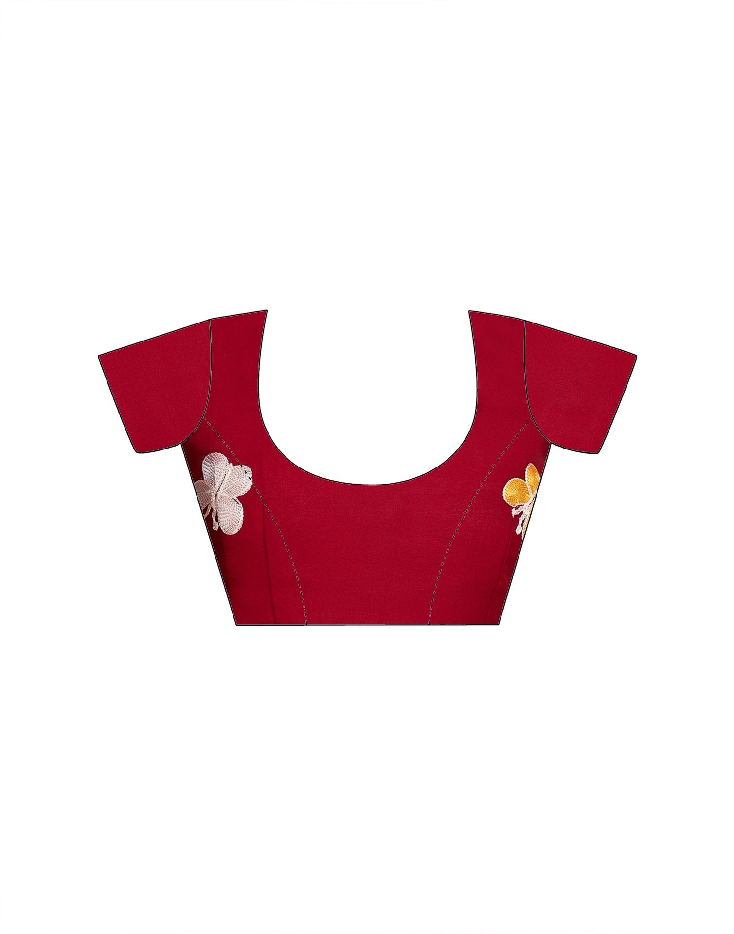 Maroon Georgette Embroidery saree