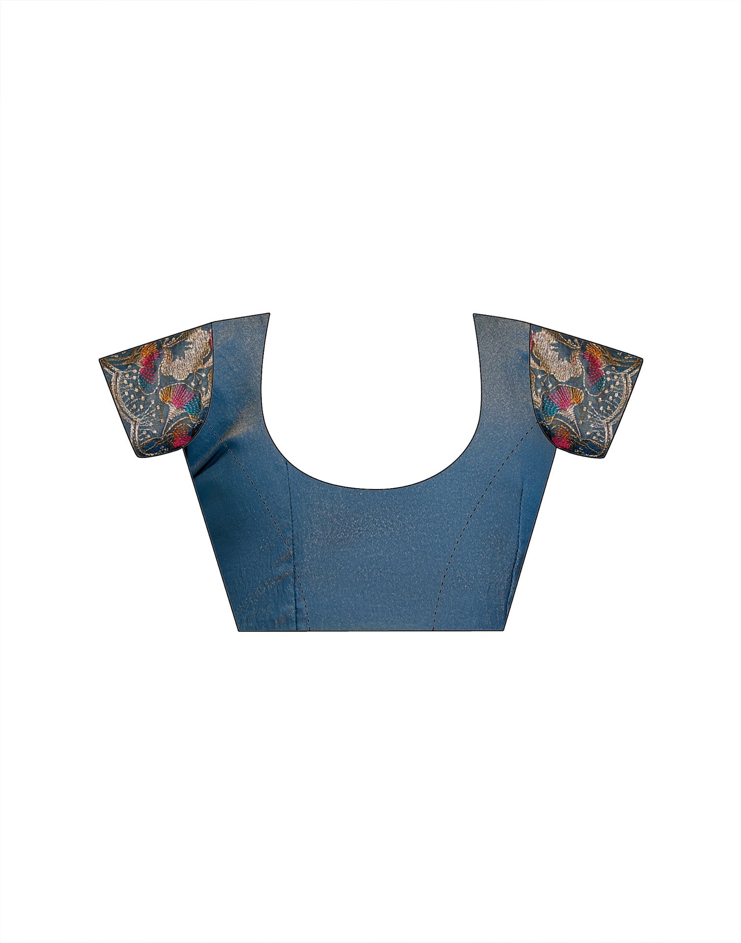 Dusty Blue Shimmer Sequence Embroidery Saree