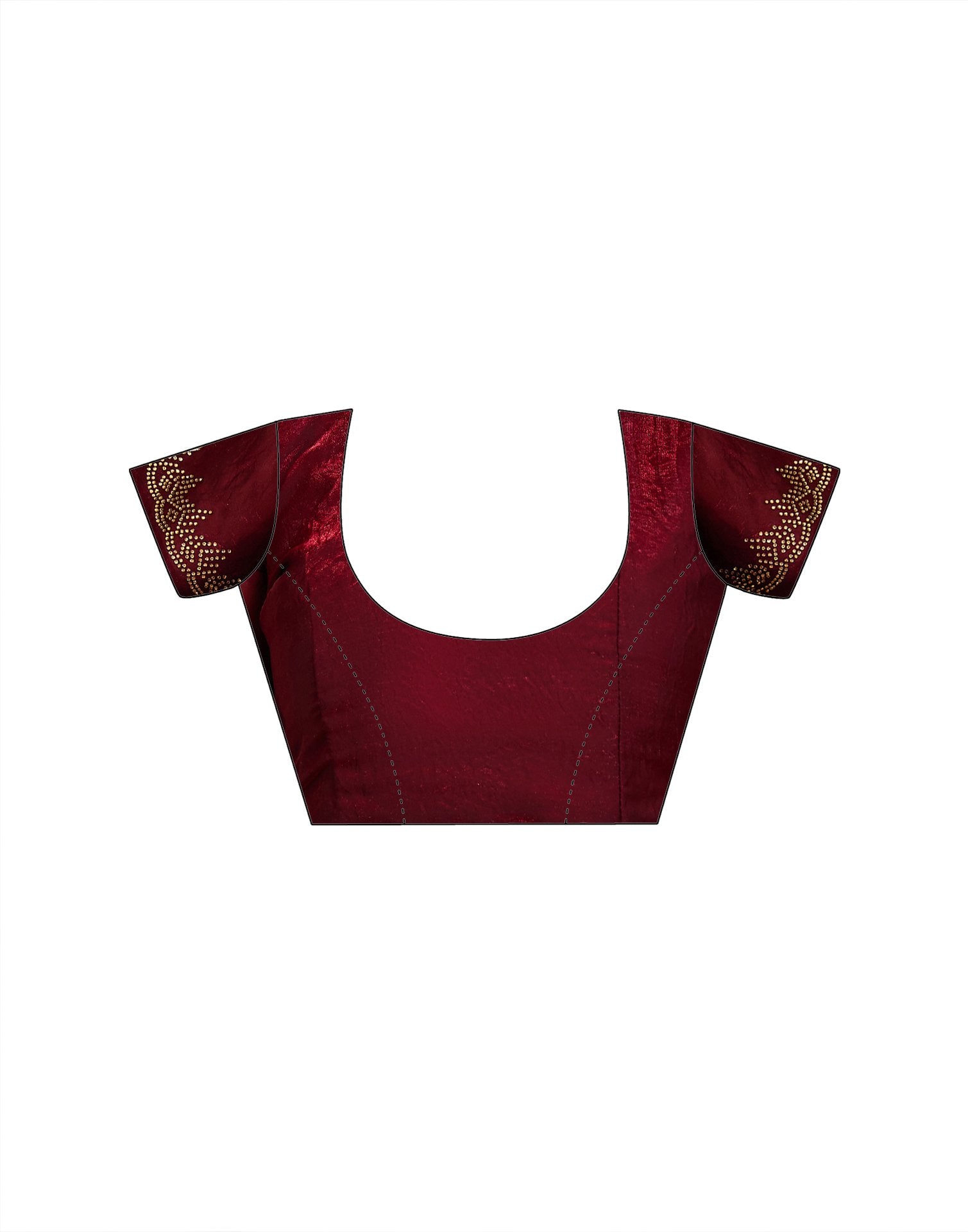Maroon Shimmer Tissue Stone Work Swarovski saree