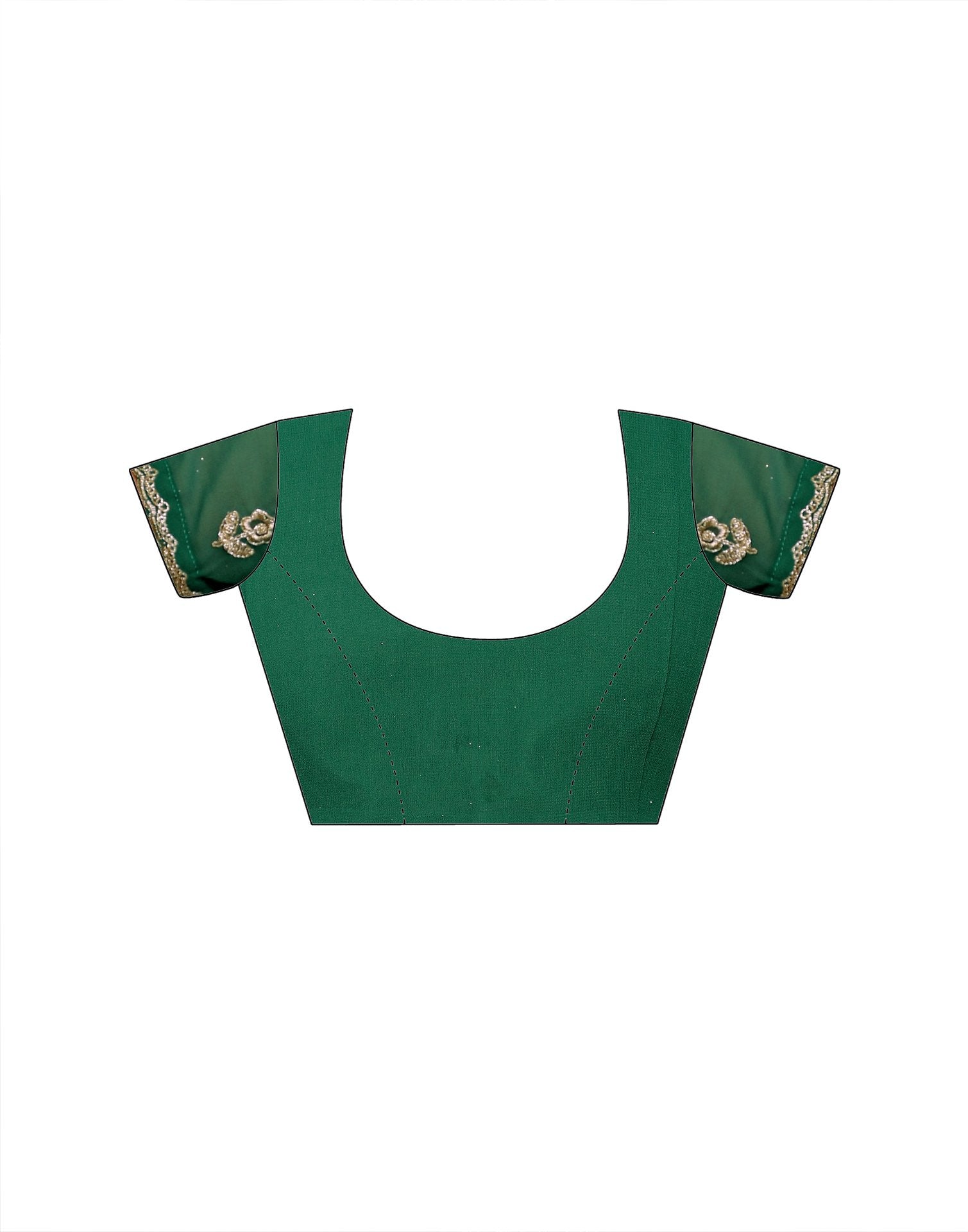 Teal Green Shimmer Georgette Sequence Embroidery saree