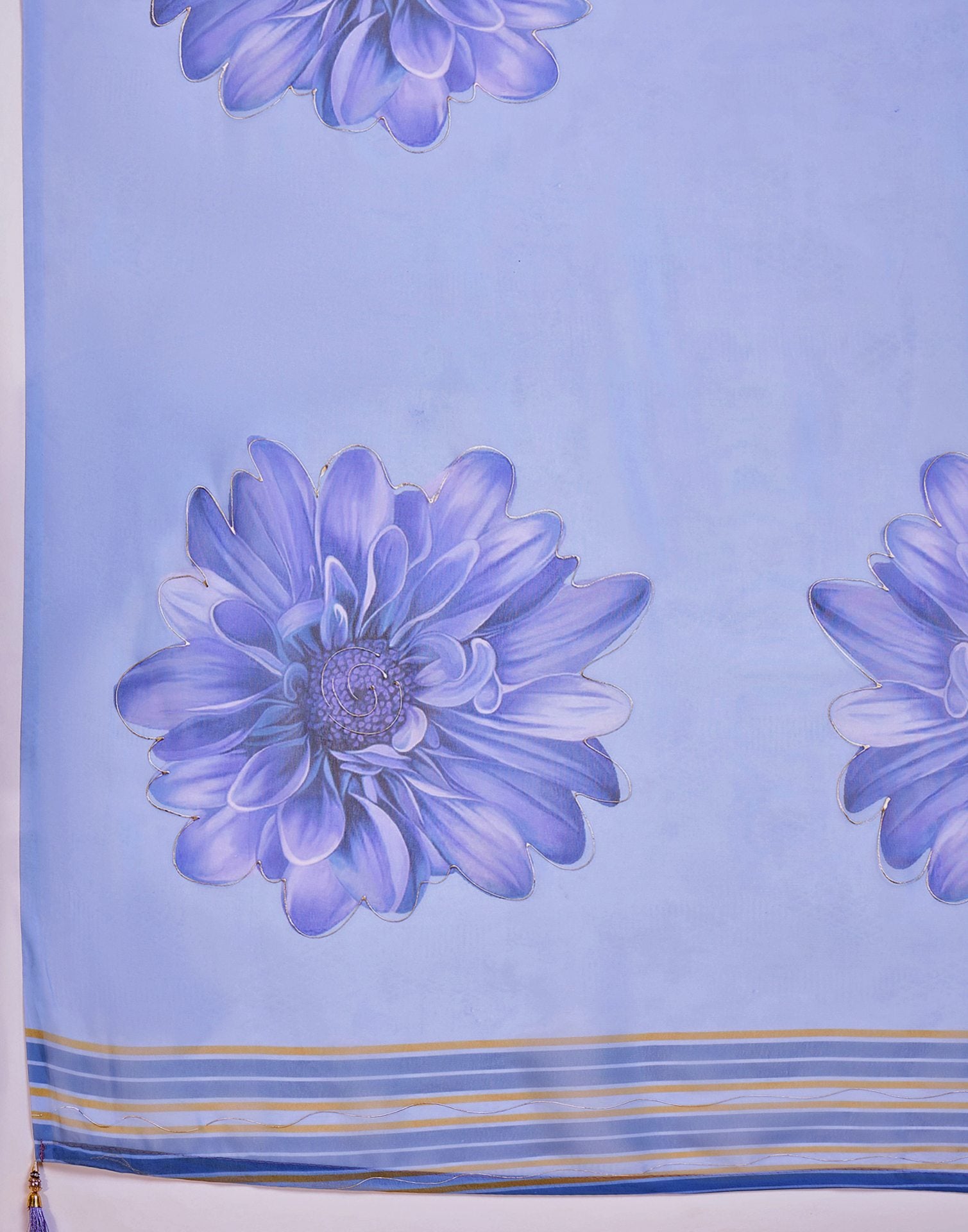 Light Blue Georgette Floral Printed Saree