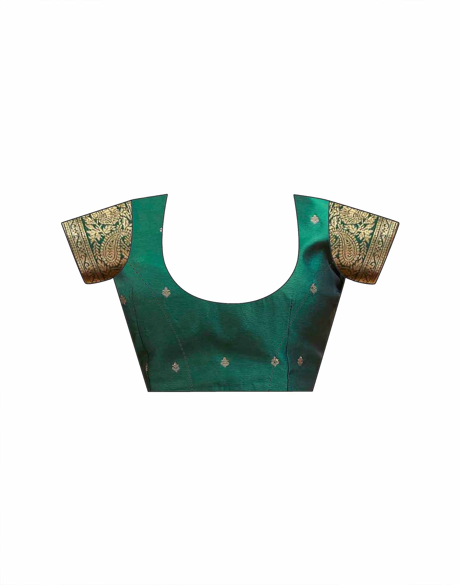 Dark Green Silk Woven Banarasi Saree