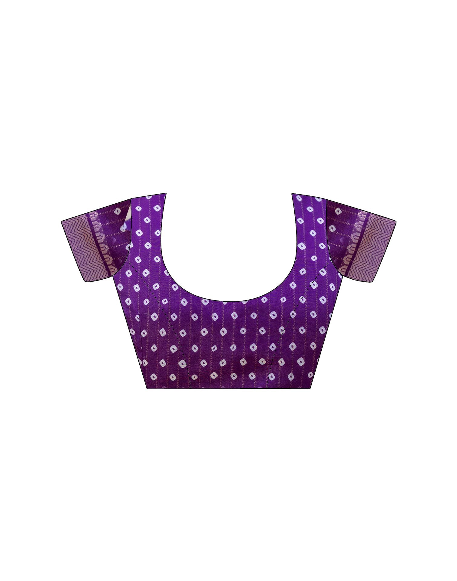 Ready To Wear Purple Dola Silk Bandhani Printed Saree