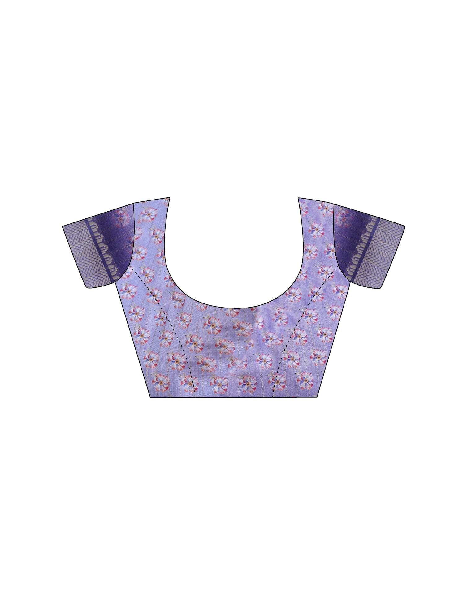 Ready To Wear Light Lavender Dola Silk Floral Printed Saree