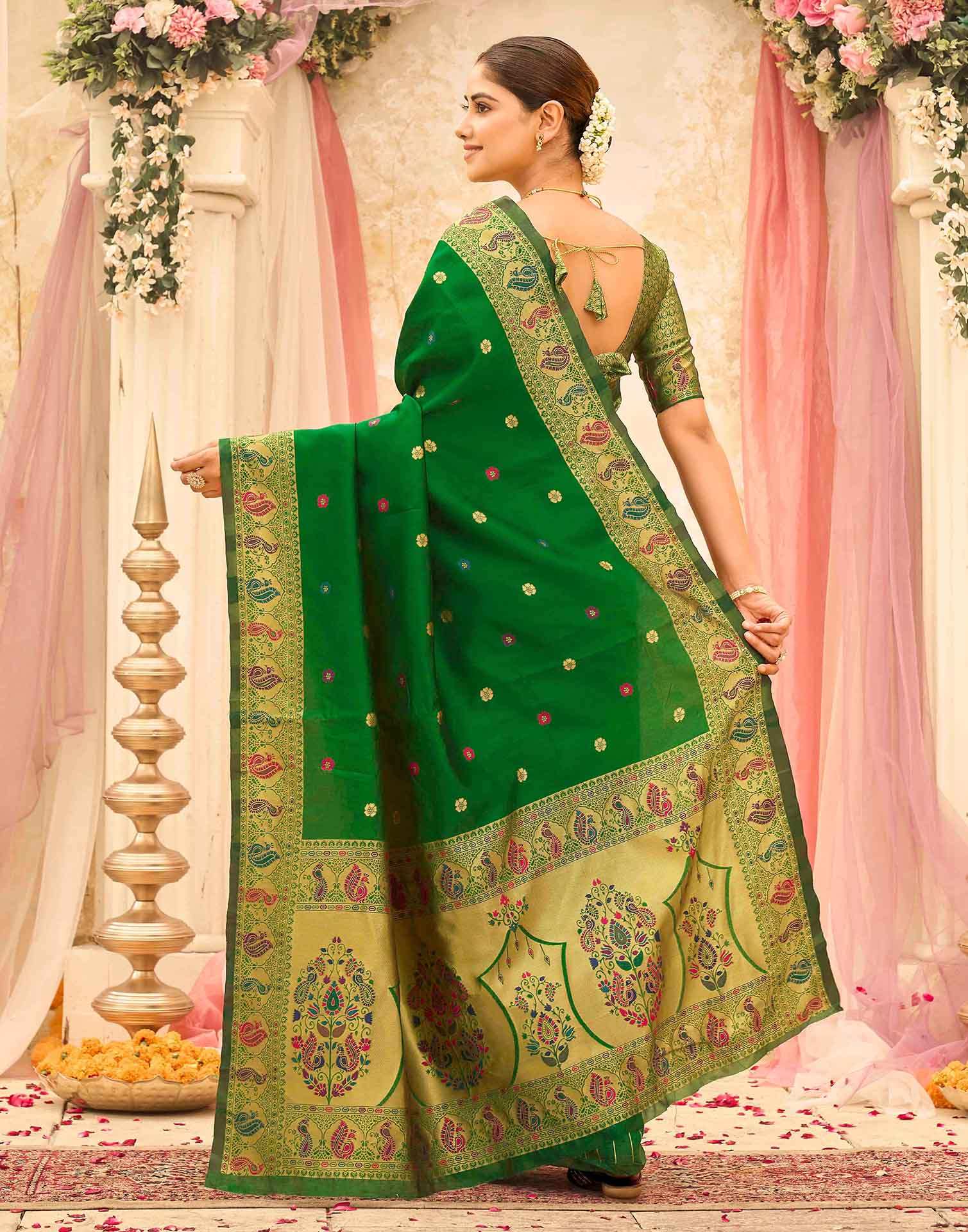 Green Silk Woven Paithani Saree