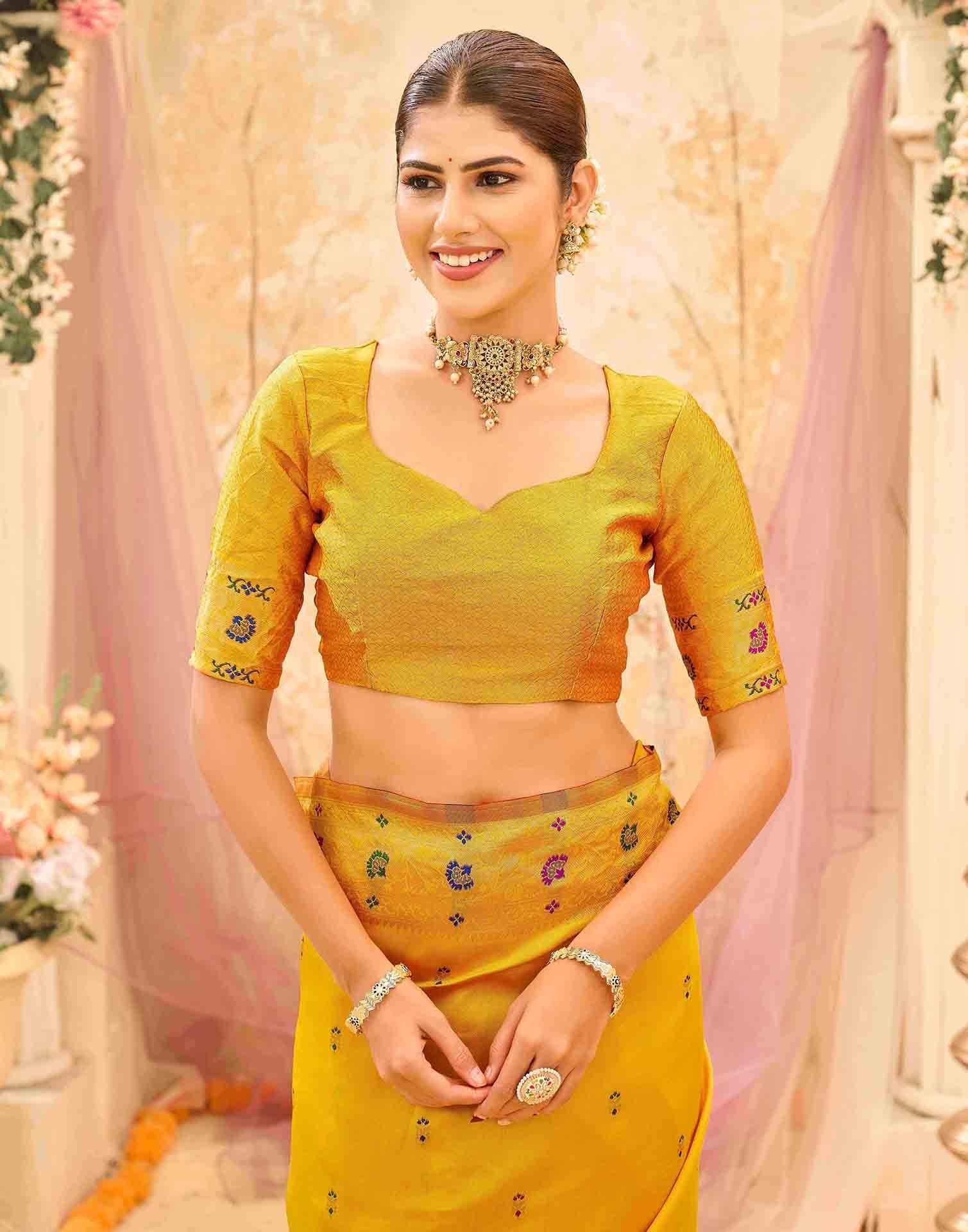 Yellow Silk Woven Paithani Saree