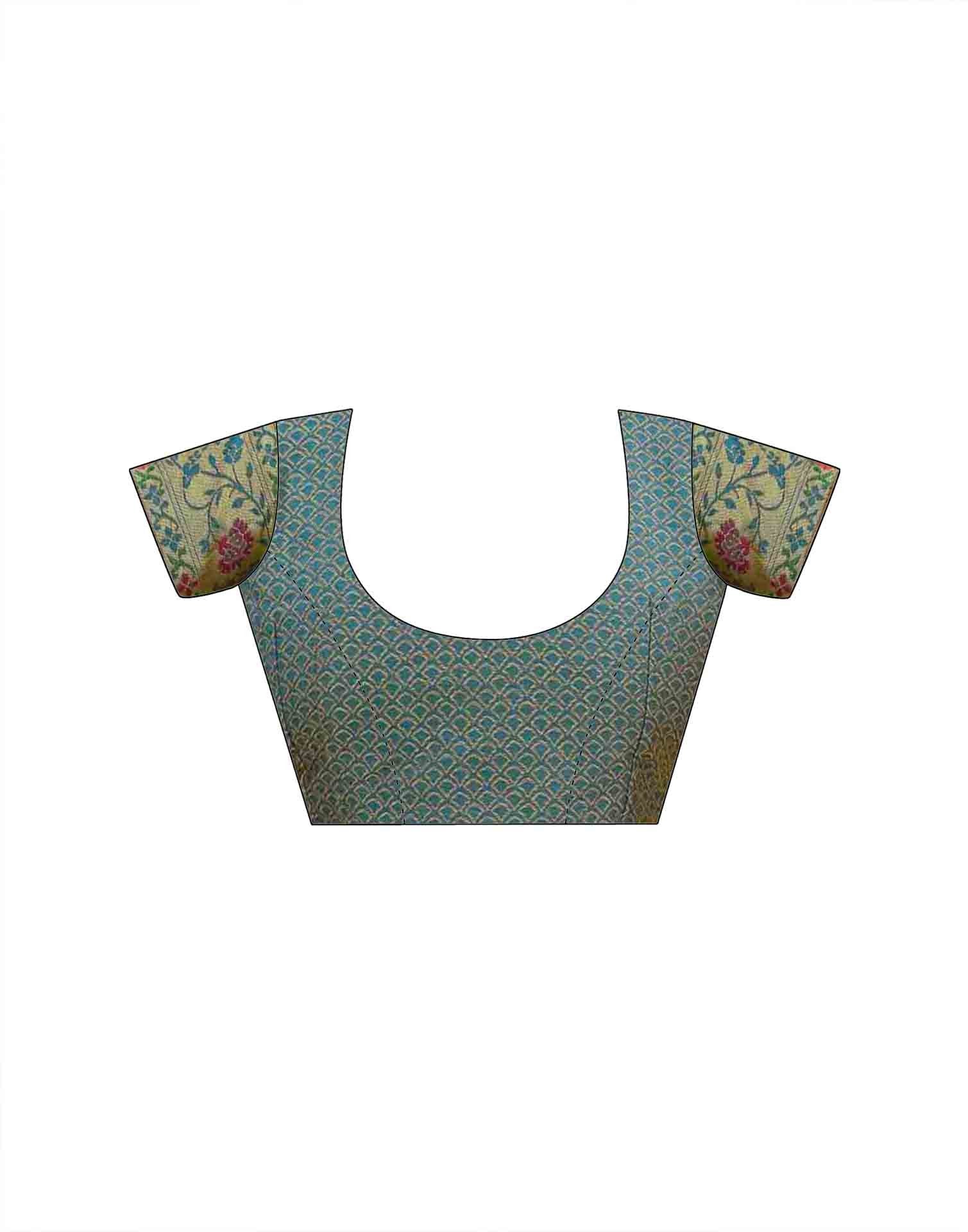 Rama Blue Silk Woven Paithani Saree