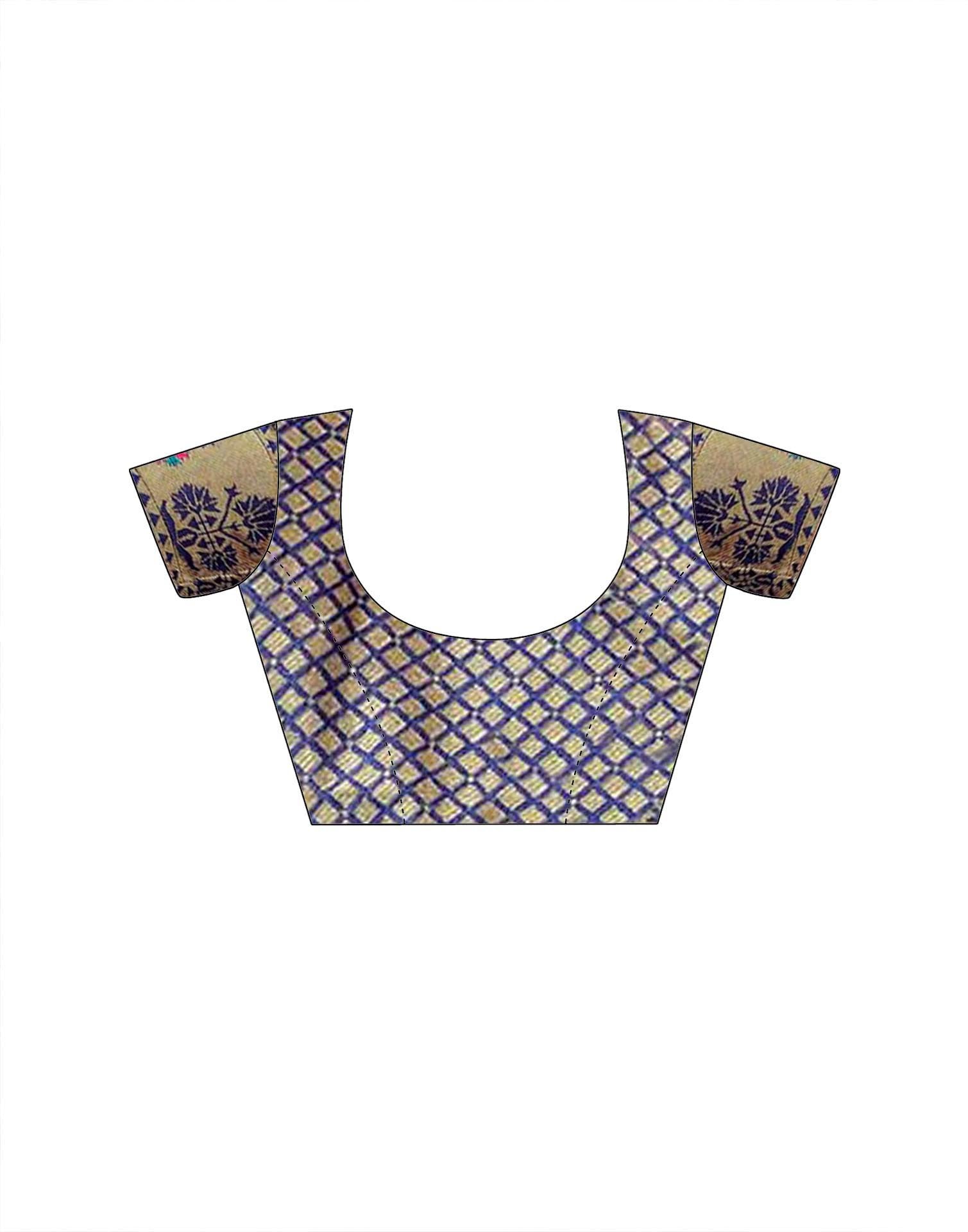 Navy Blue Silk Woven Paithani Saree