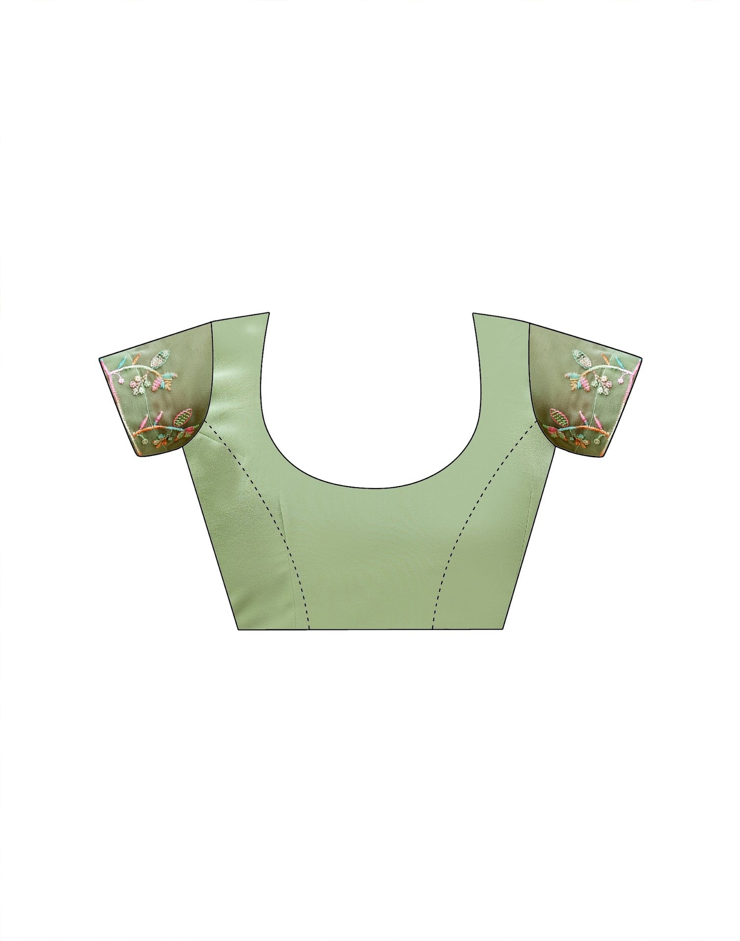 Pista Green Georgette Sequence Embroidery Saree