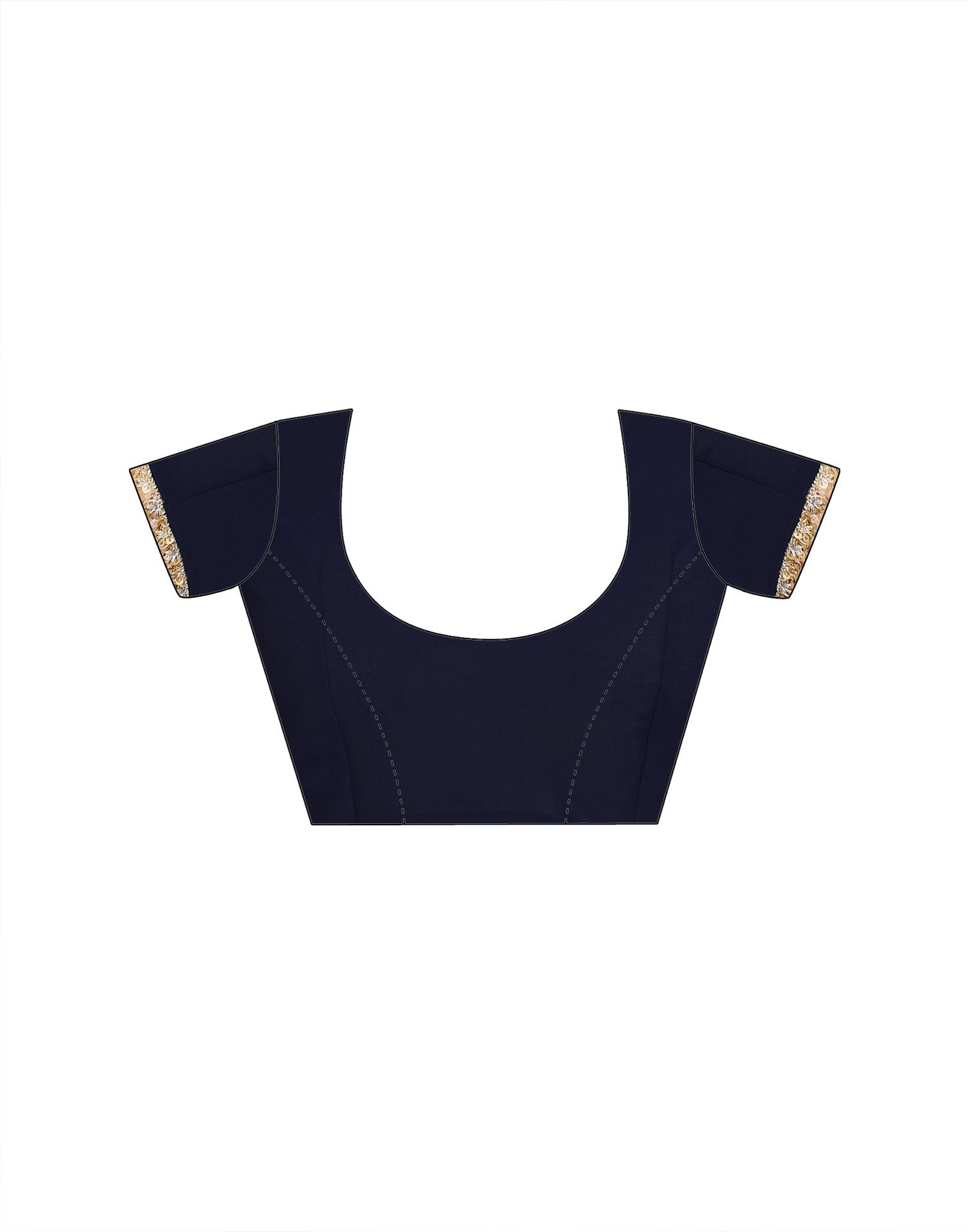 Navy Blue Georgette Stone Work Lace Saree