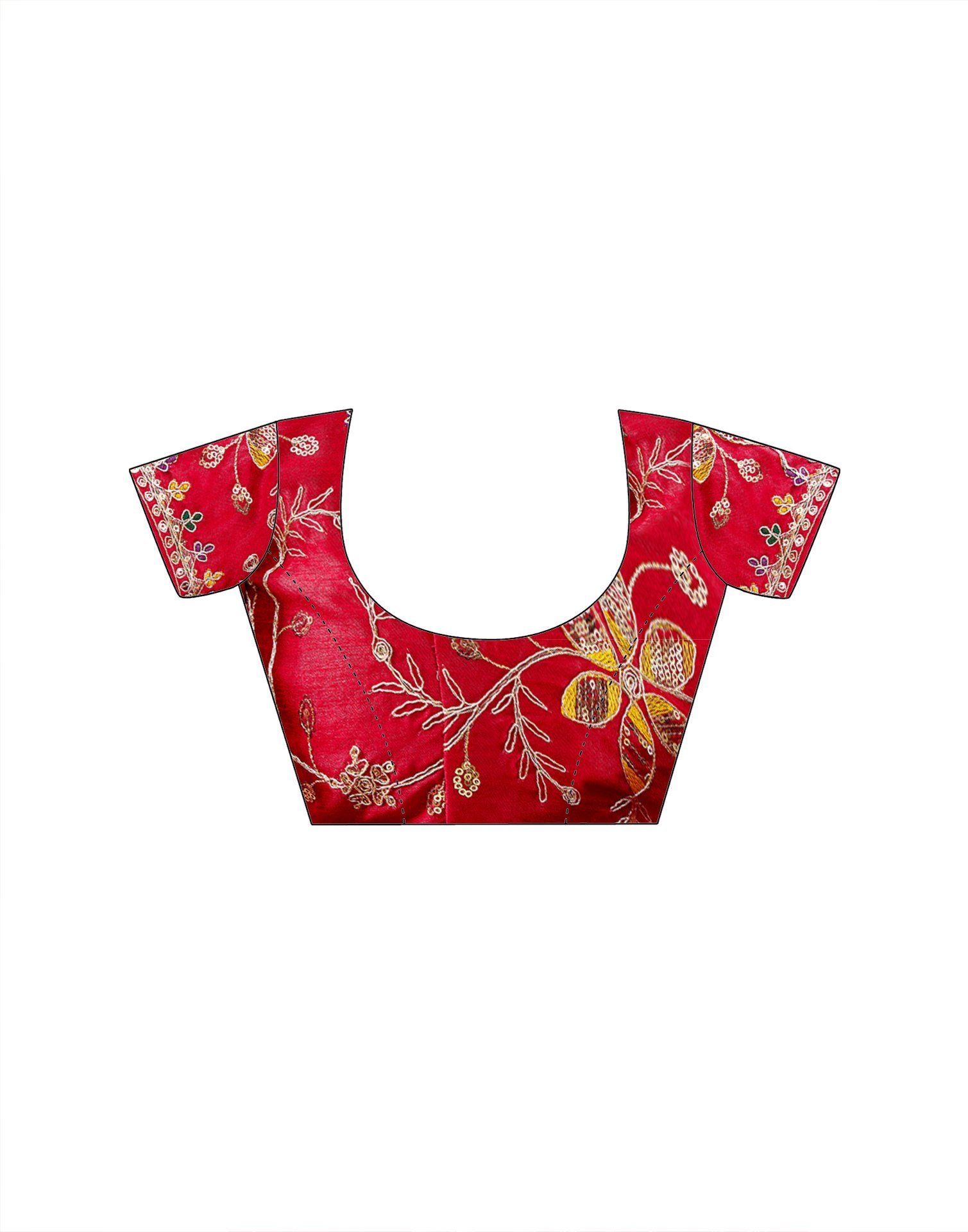 Red Georgette Printed Bandhani Saree