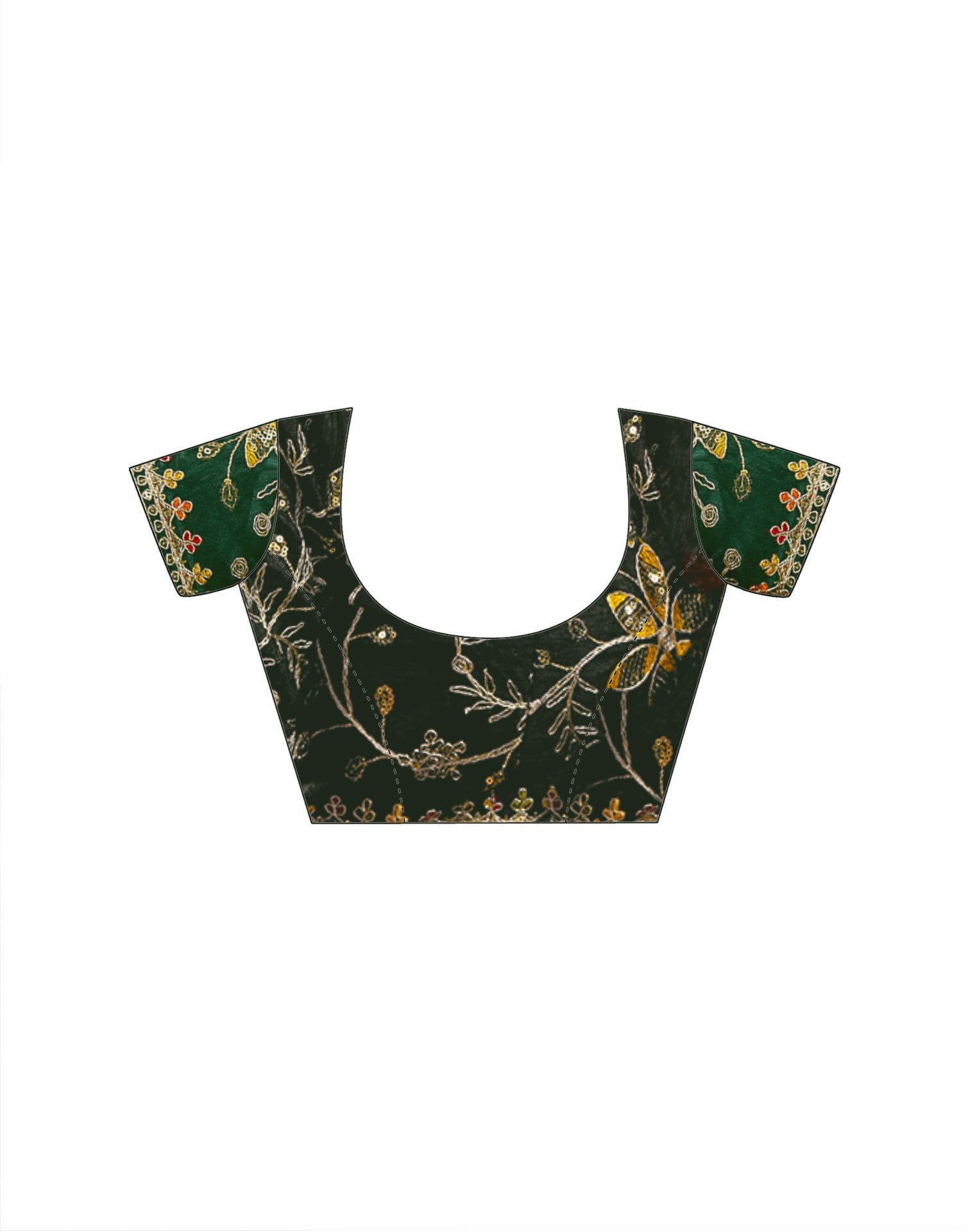 Bottle Green Georgette Printed Bandhani Saree