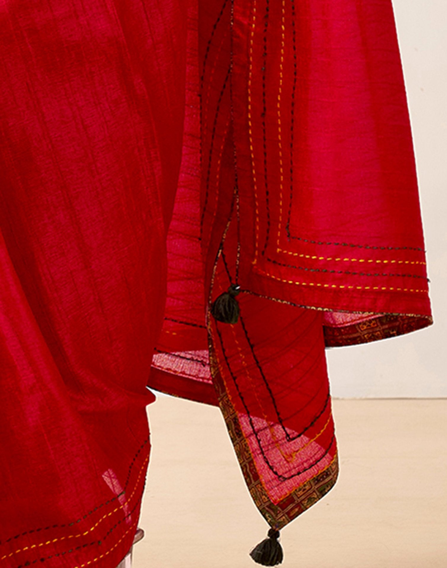 Red Silk Embroidery Saree