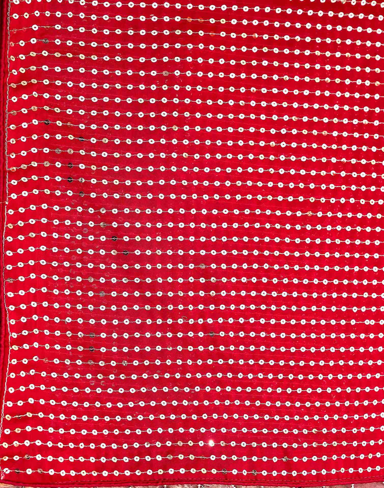 Red Georgette Sequence Embroidery Saree