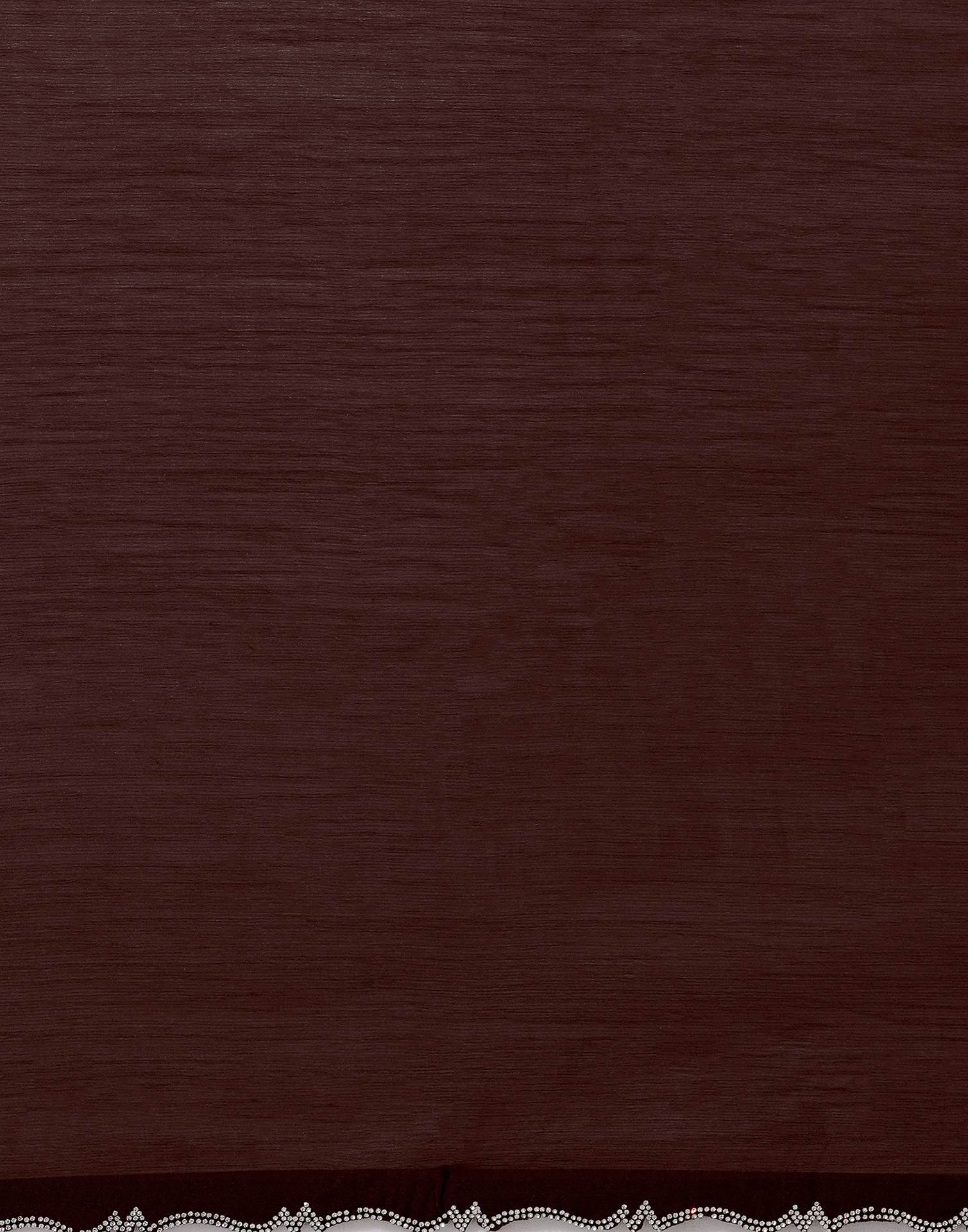 Coffee Brown Chiffon Stone Work Swarovski Saree