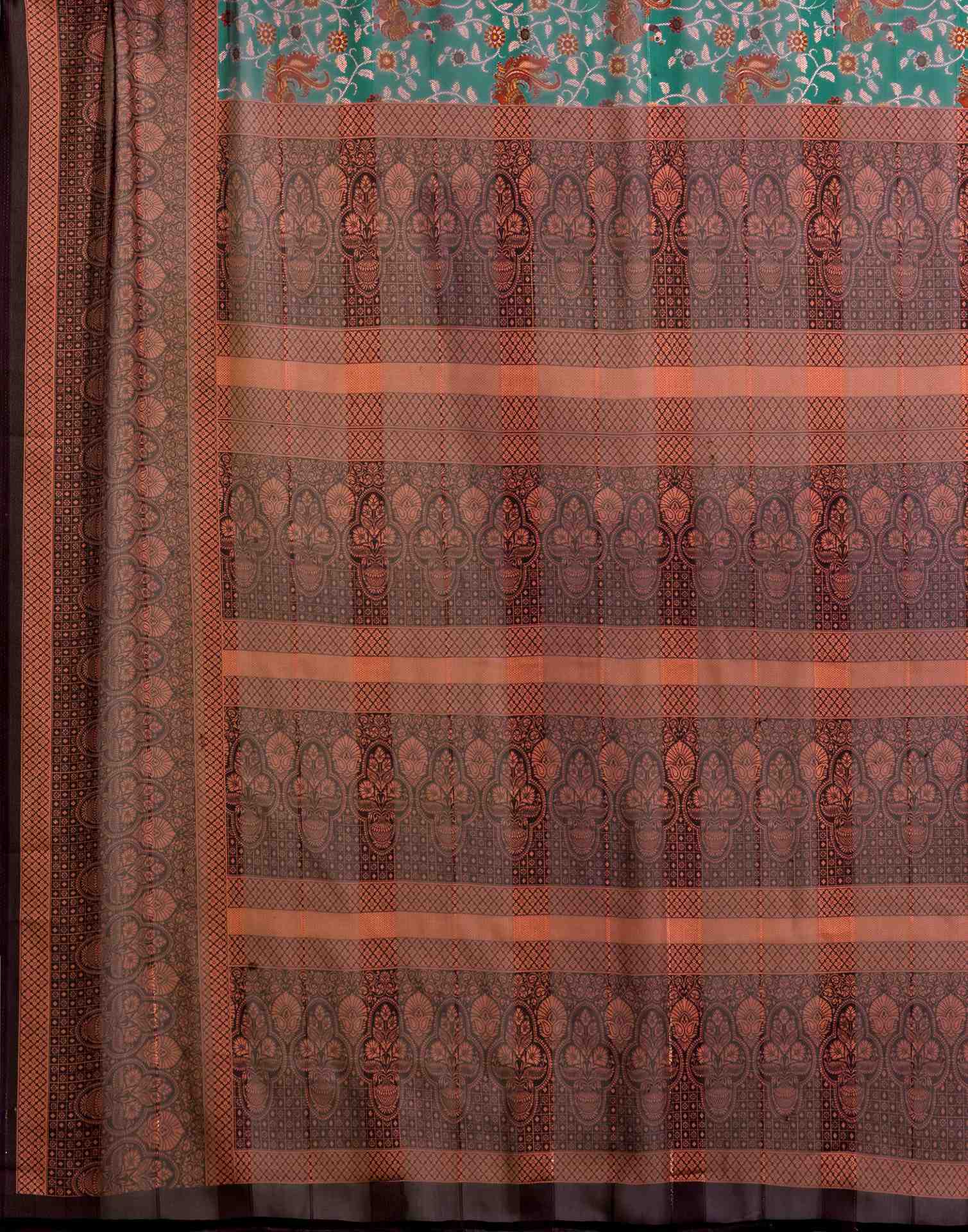 Light Green Georgette Woven Printed Saree