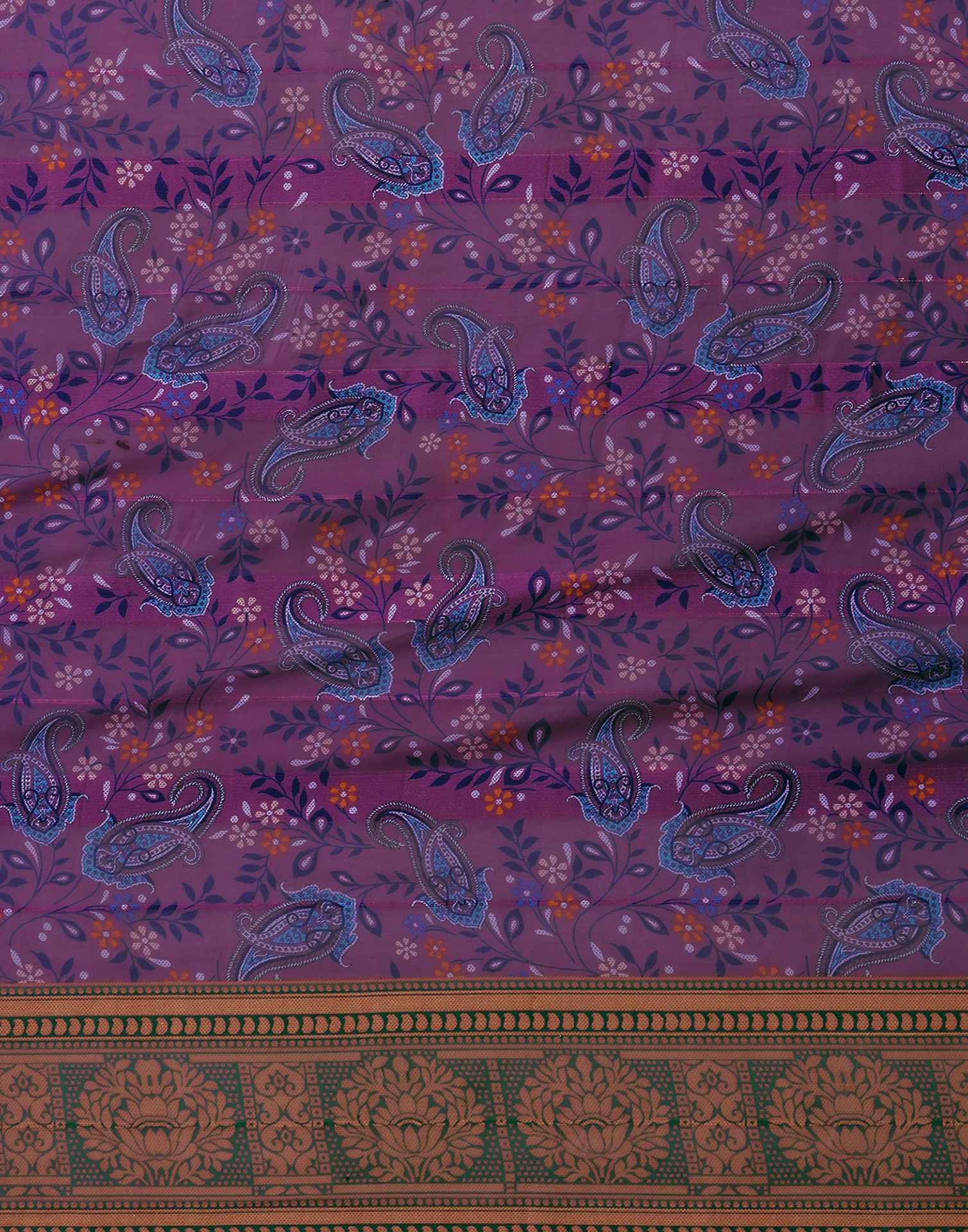 Dusty Purple Georgette Woven Printed Saree