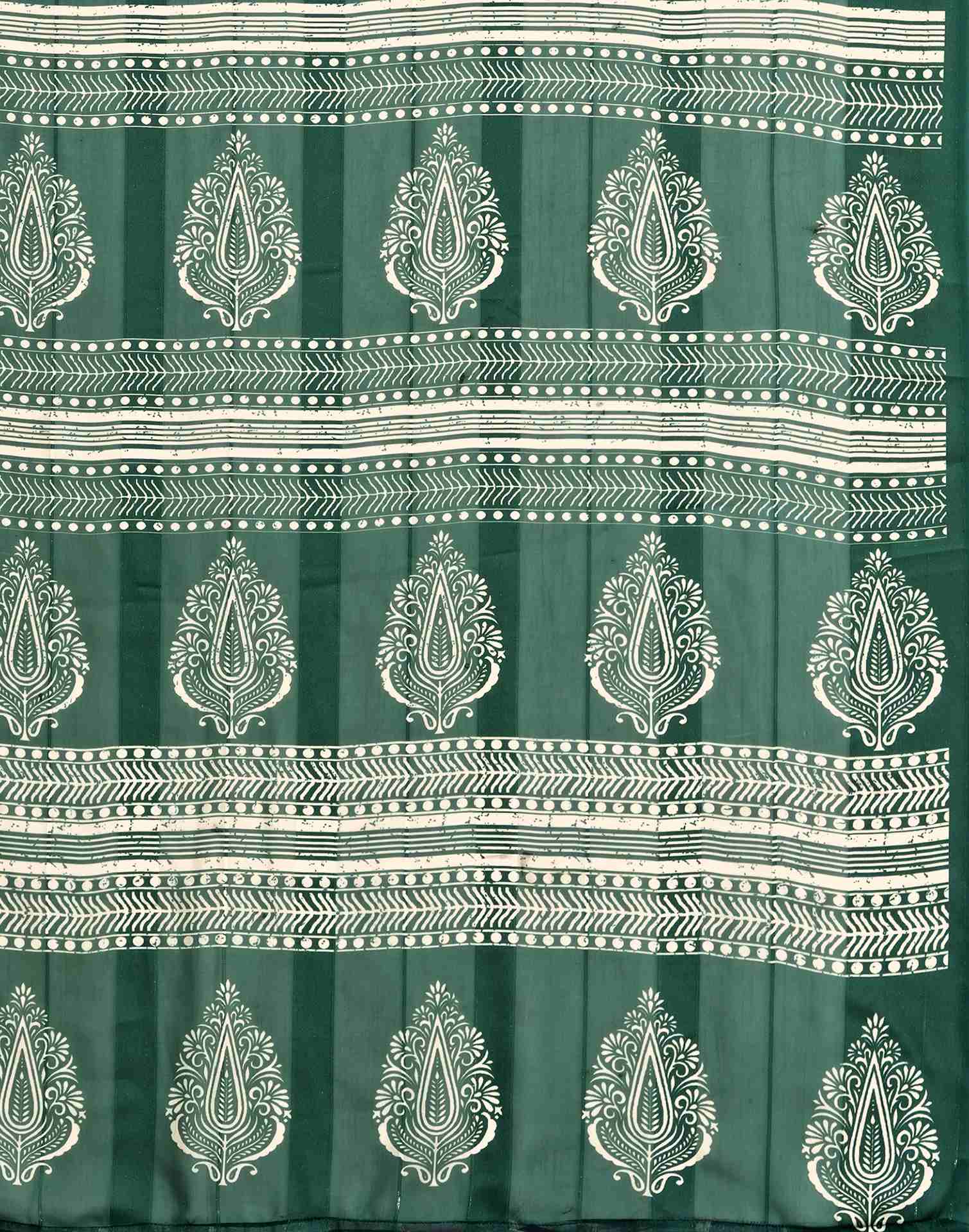 Dark Green Georgette Printed Saree