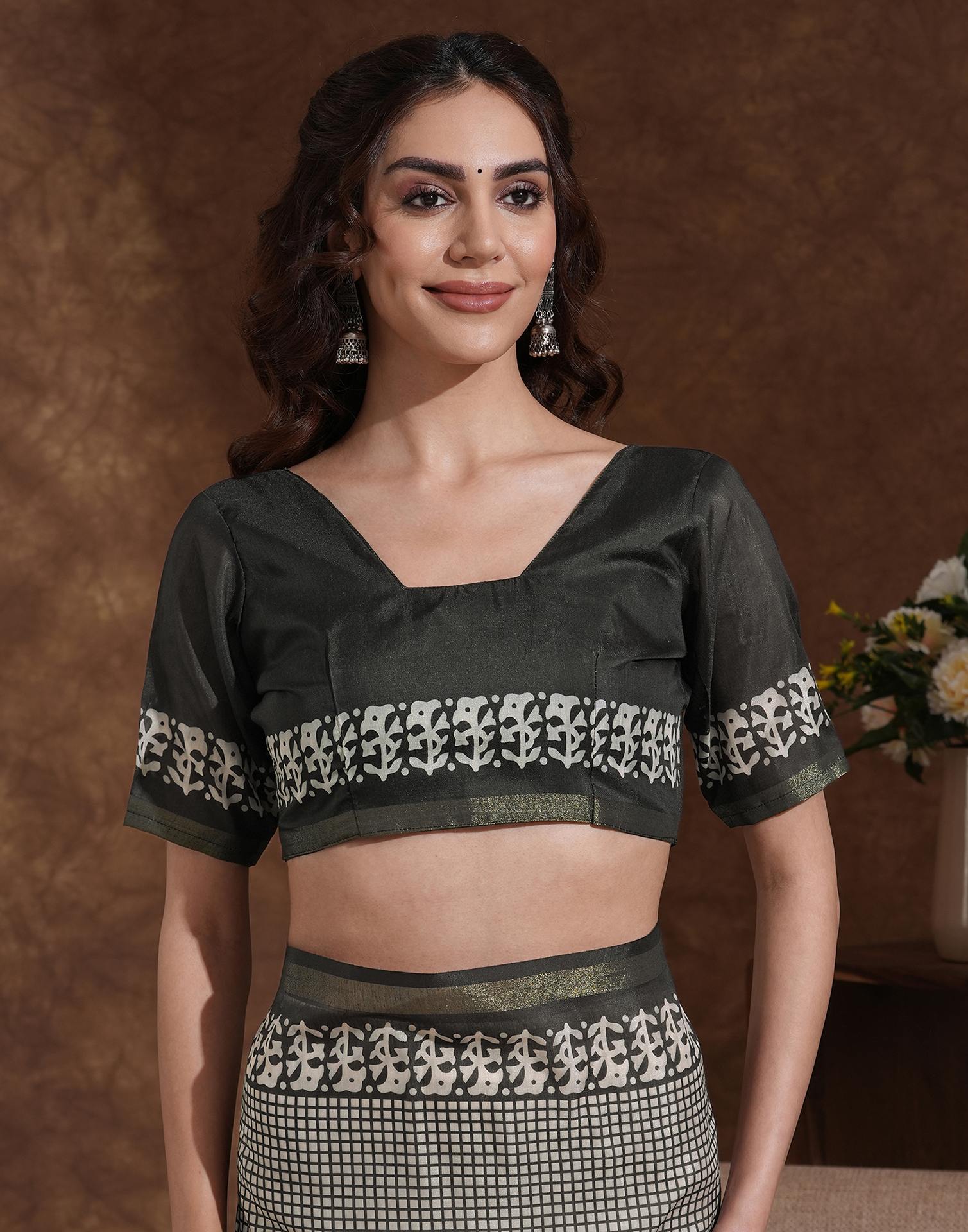 Black Silk Printed Saree