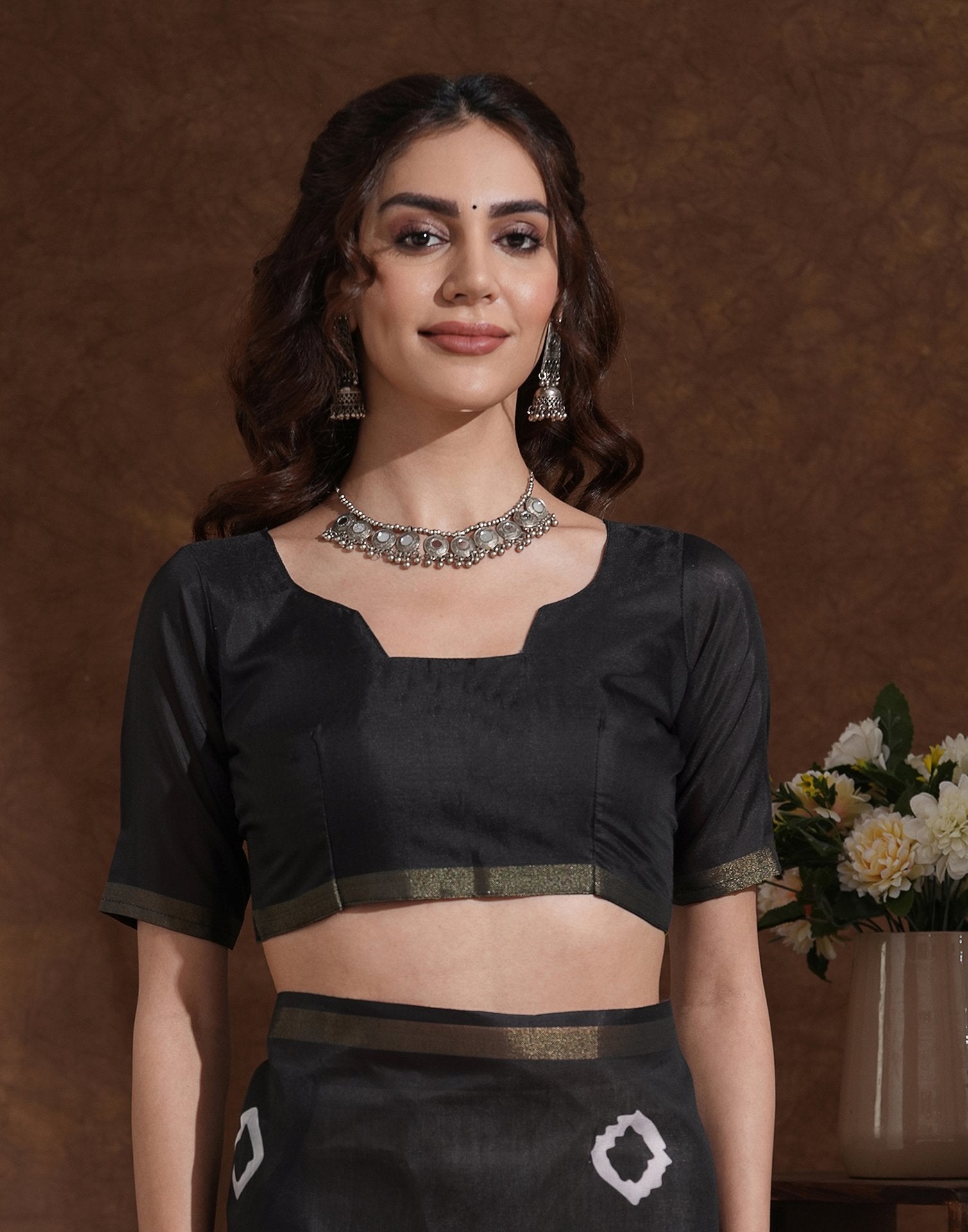 Black Silk Printed Saree