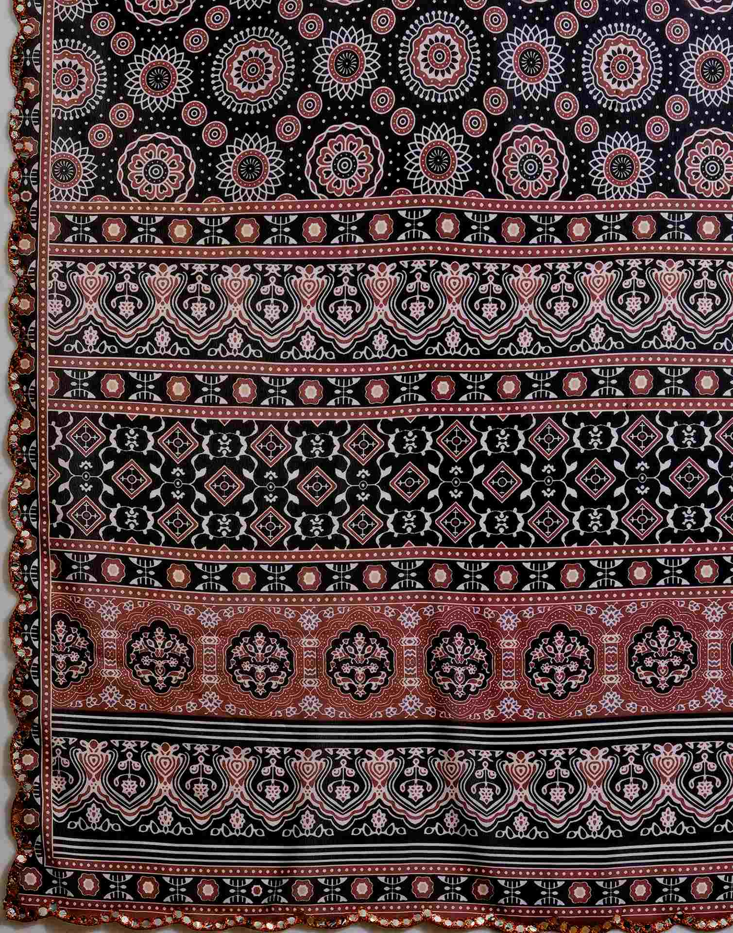 Black Georgette Printed Saree