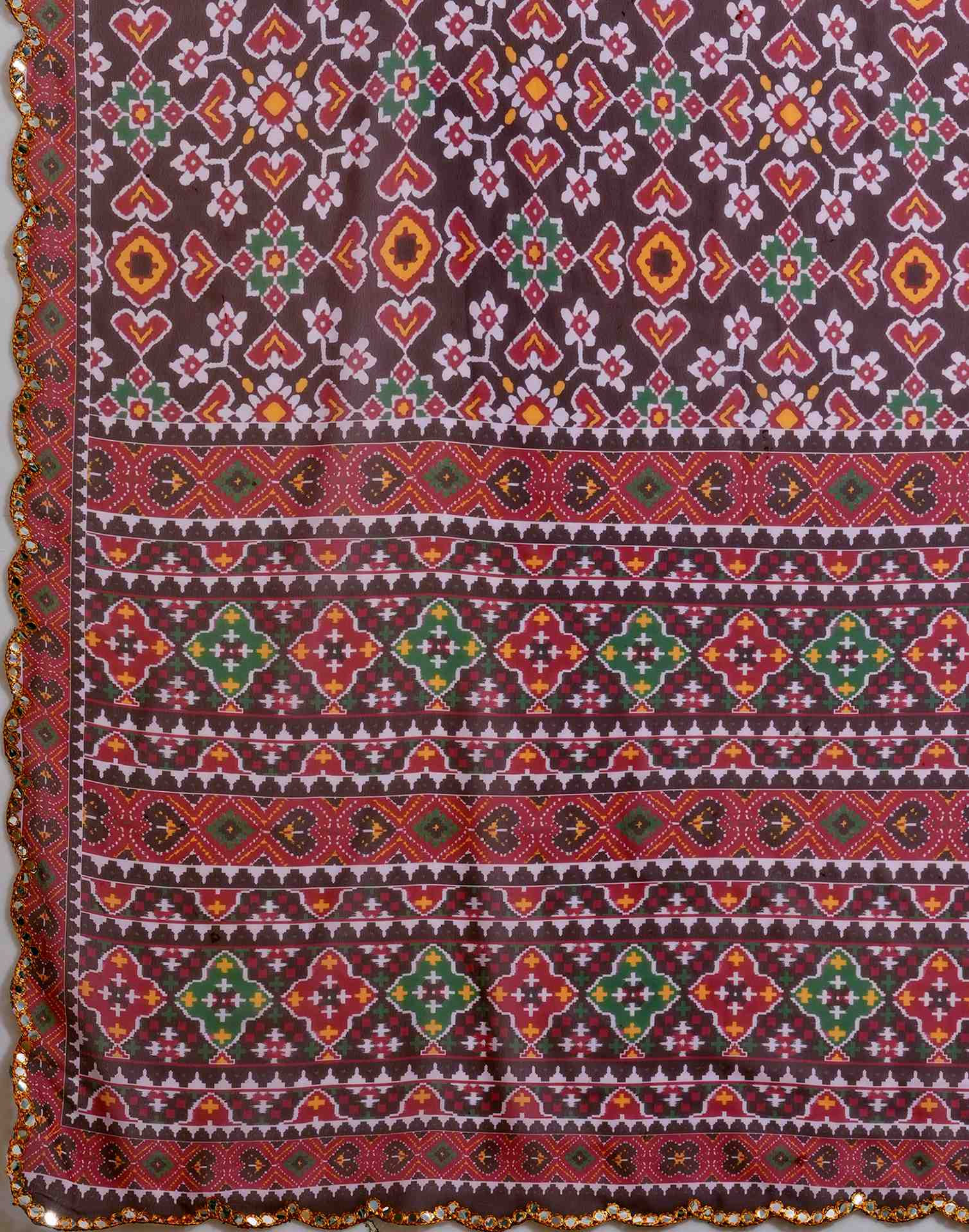 Dusty Wine Georgette Printed Saree