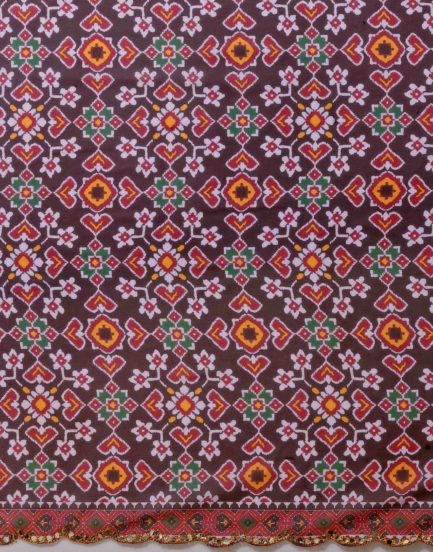 Dusty Wine Georgette Printed Saree