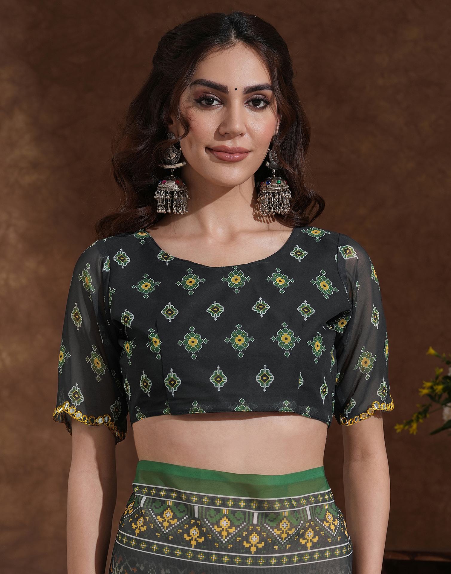 Black Georgette Printed Saree