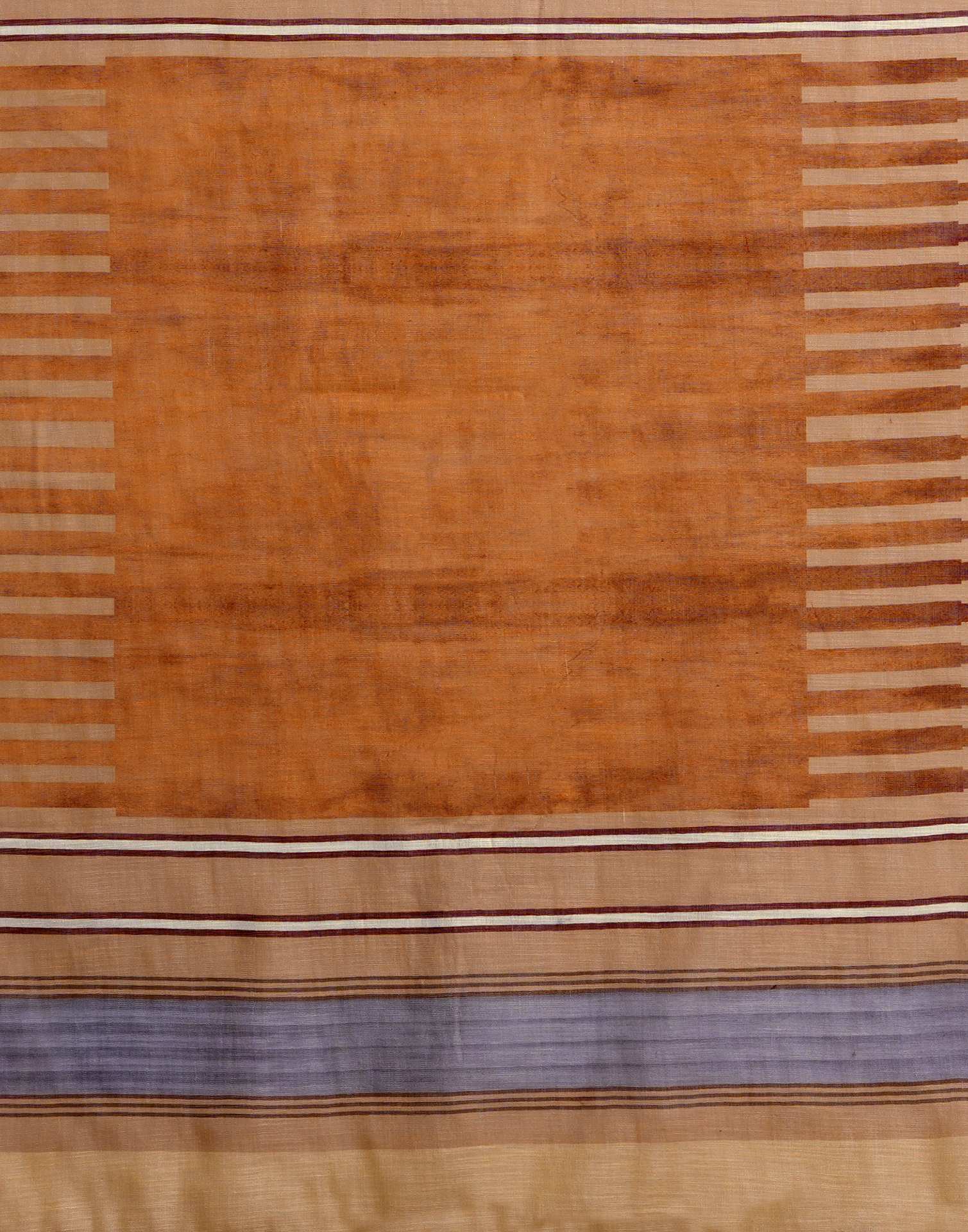 Dark Beige Linen Woven Printed Saree