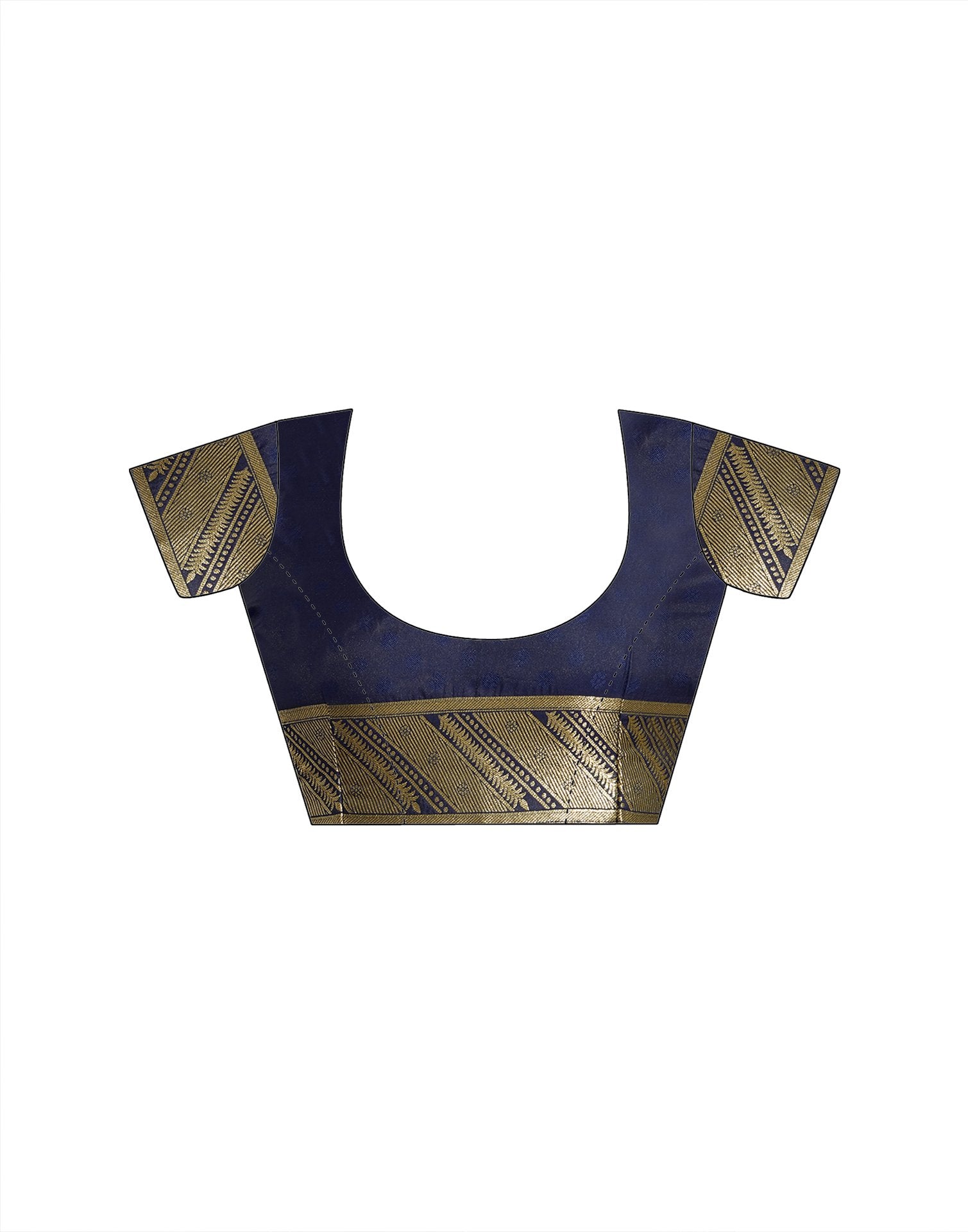 Navy Blue Silk Woven Banarasi Saree