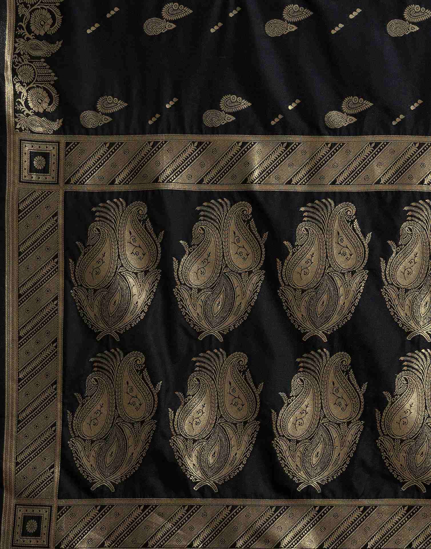 Black Silk Woven Banarasi Saree