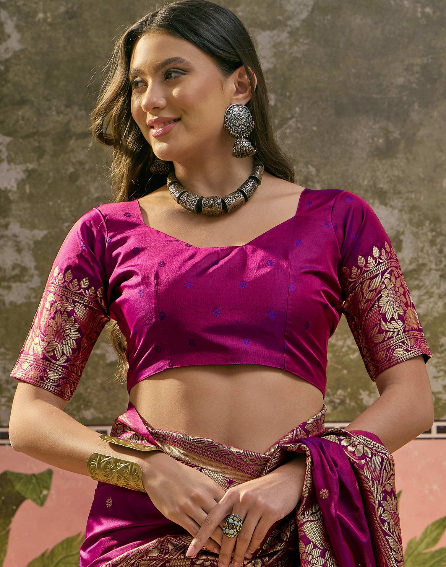 Purple Silk Woven Banarasi Saree