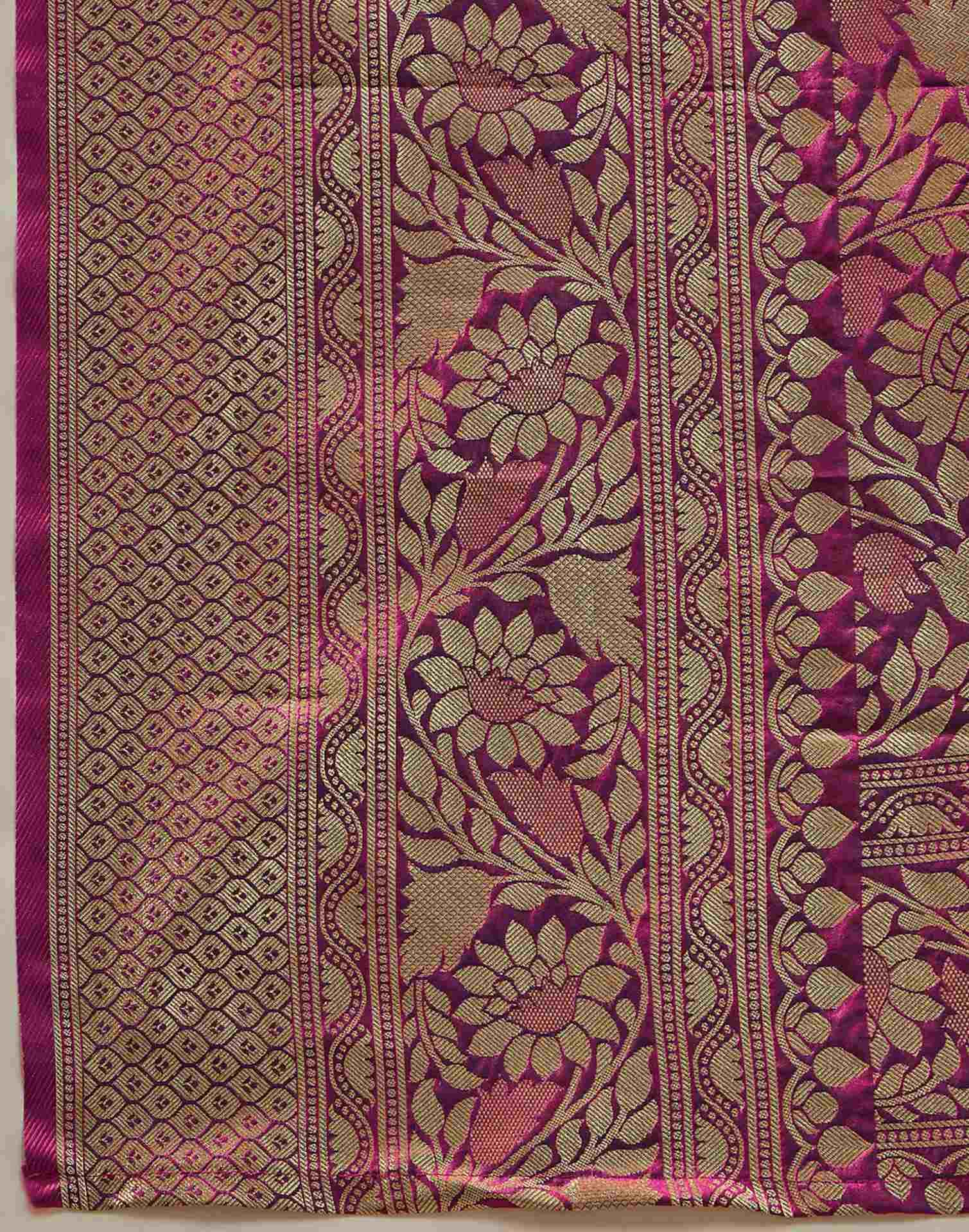 Purple Silk Woven Banarasi Saree