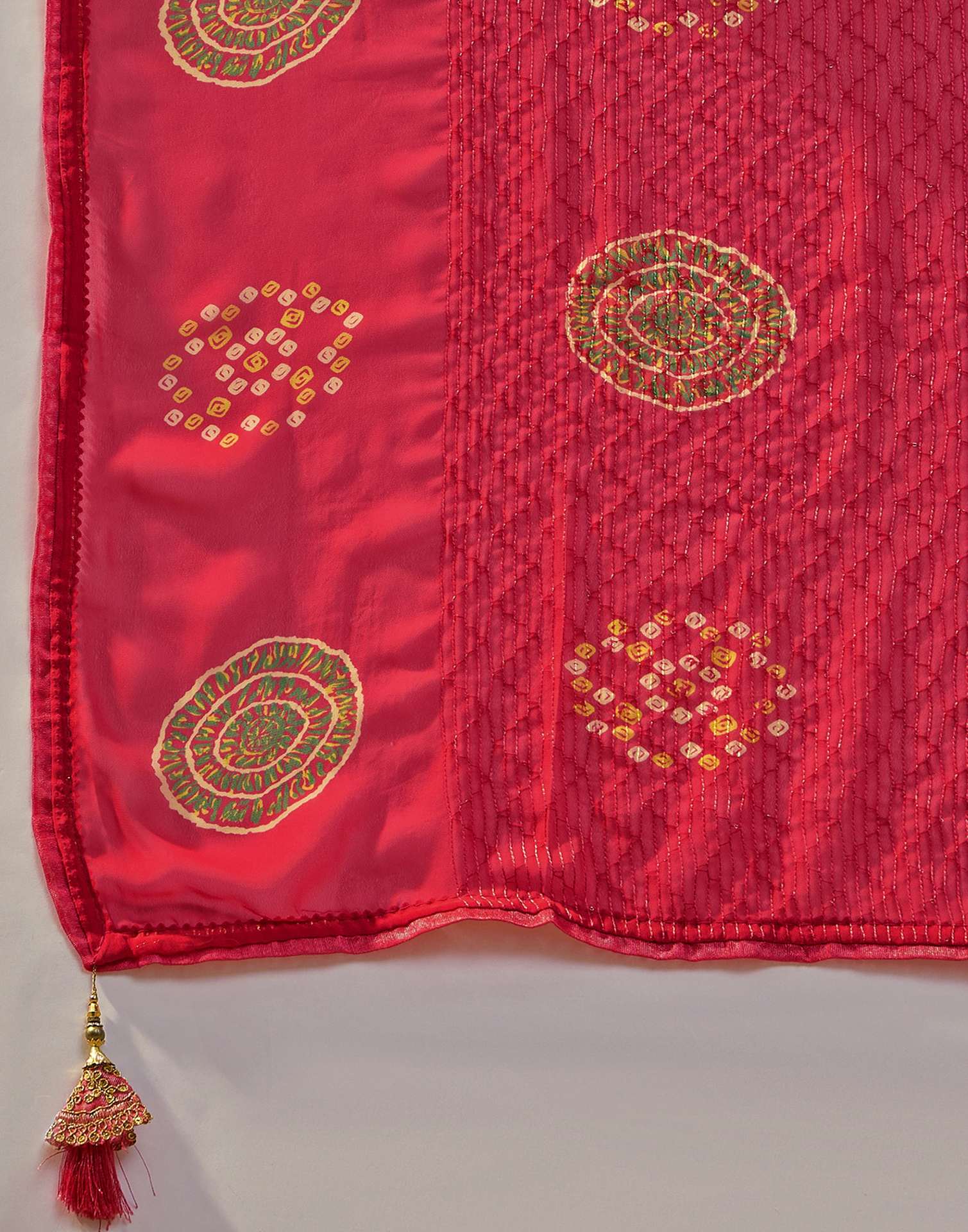 Red Georgette Printed Sequence Embroidery Saree