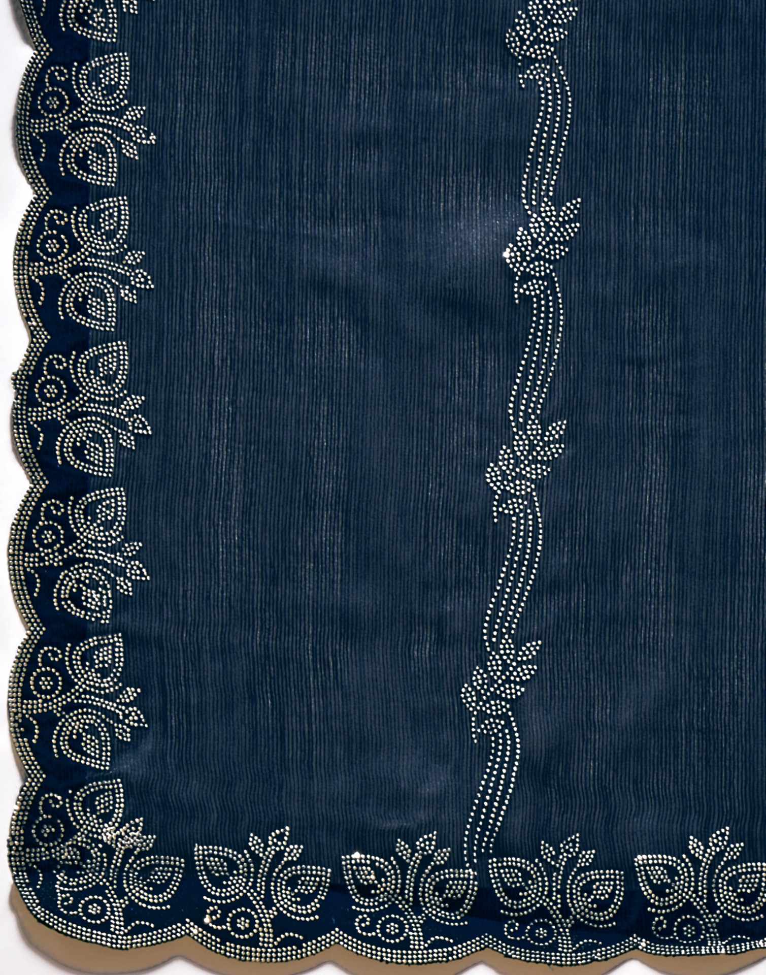 Navy Blue Shimmer Stone Work Embellished Saree