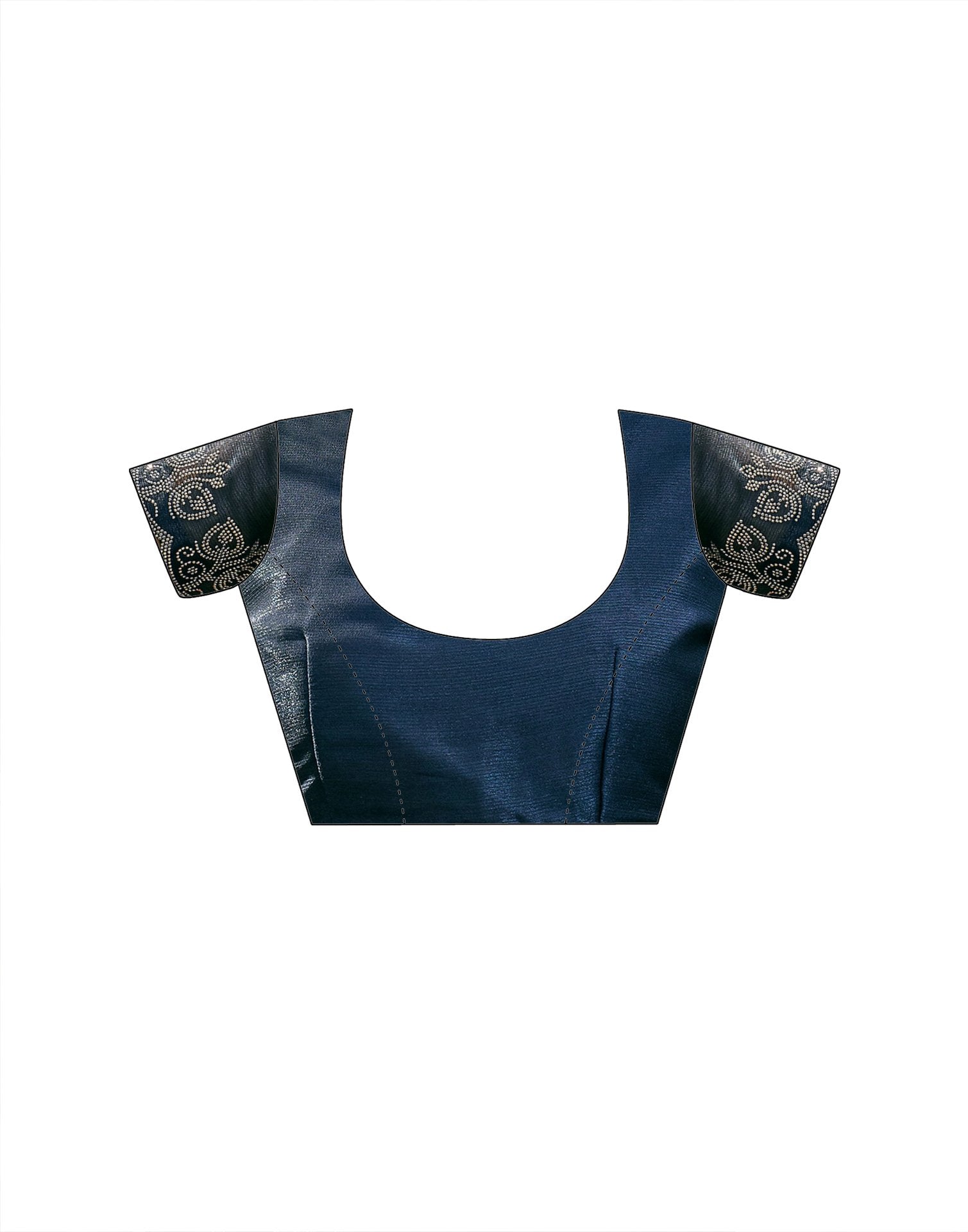 Navy Blue Shimmer Stone Work Embellished Saree
