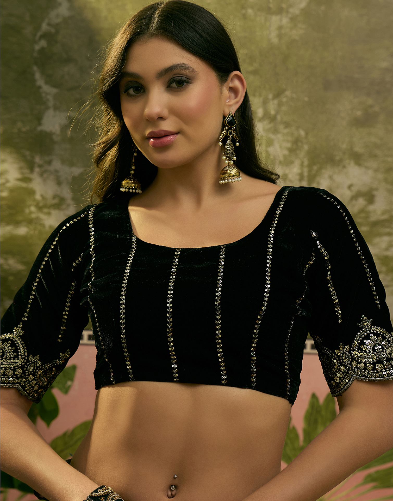 Wine Net Sequence Embroidery Saree