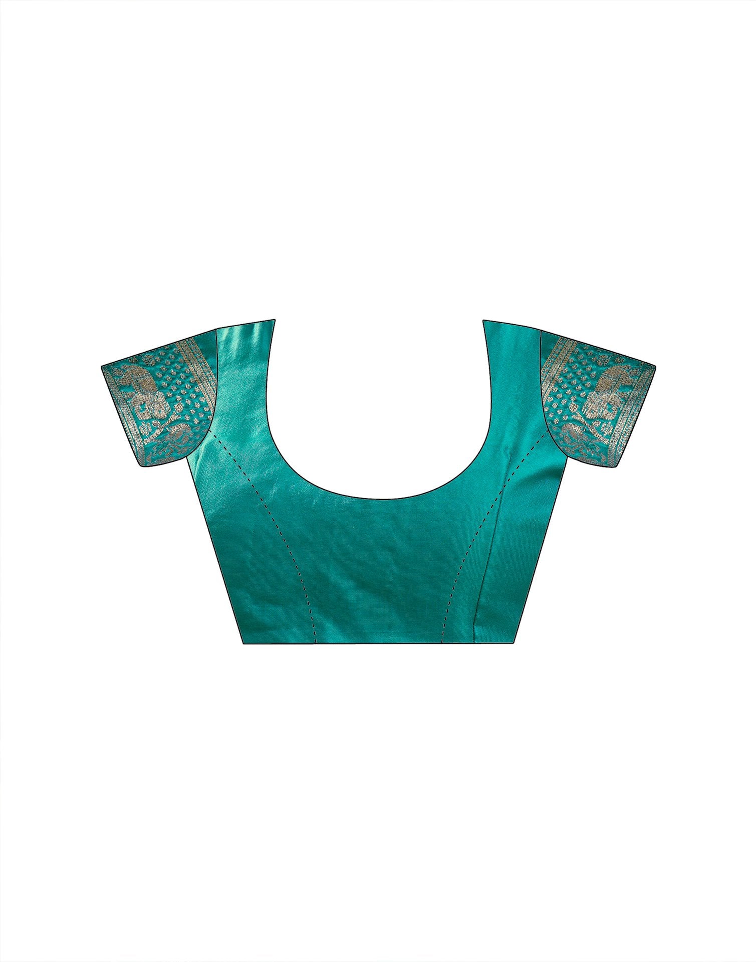 Teal Green Silk Woven Saree