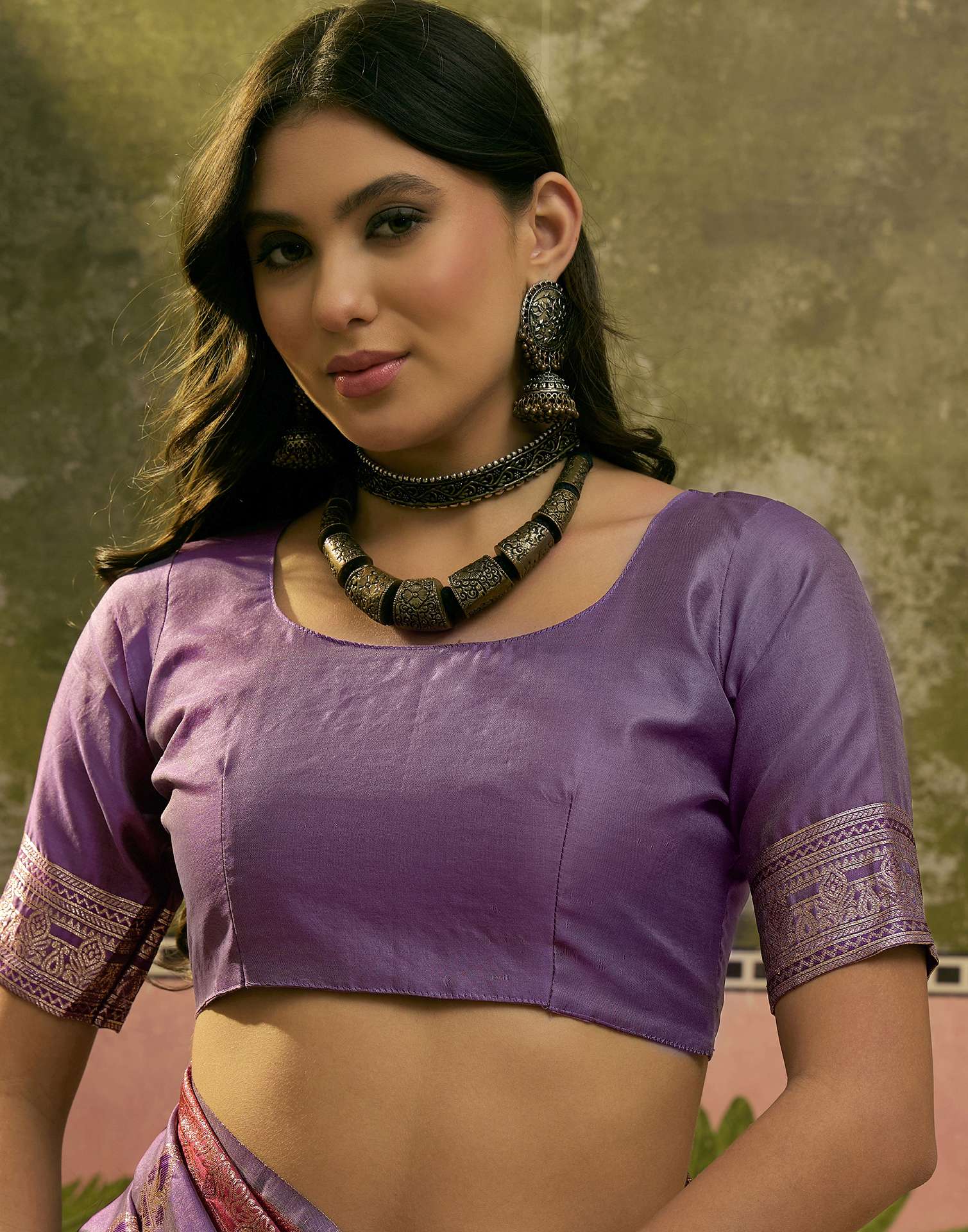 Purple Silk Woven Saree