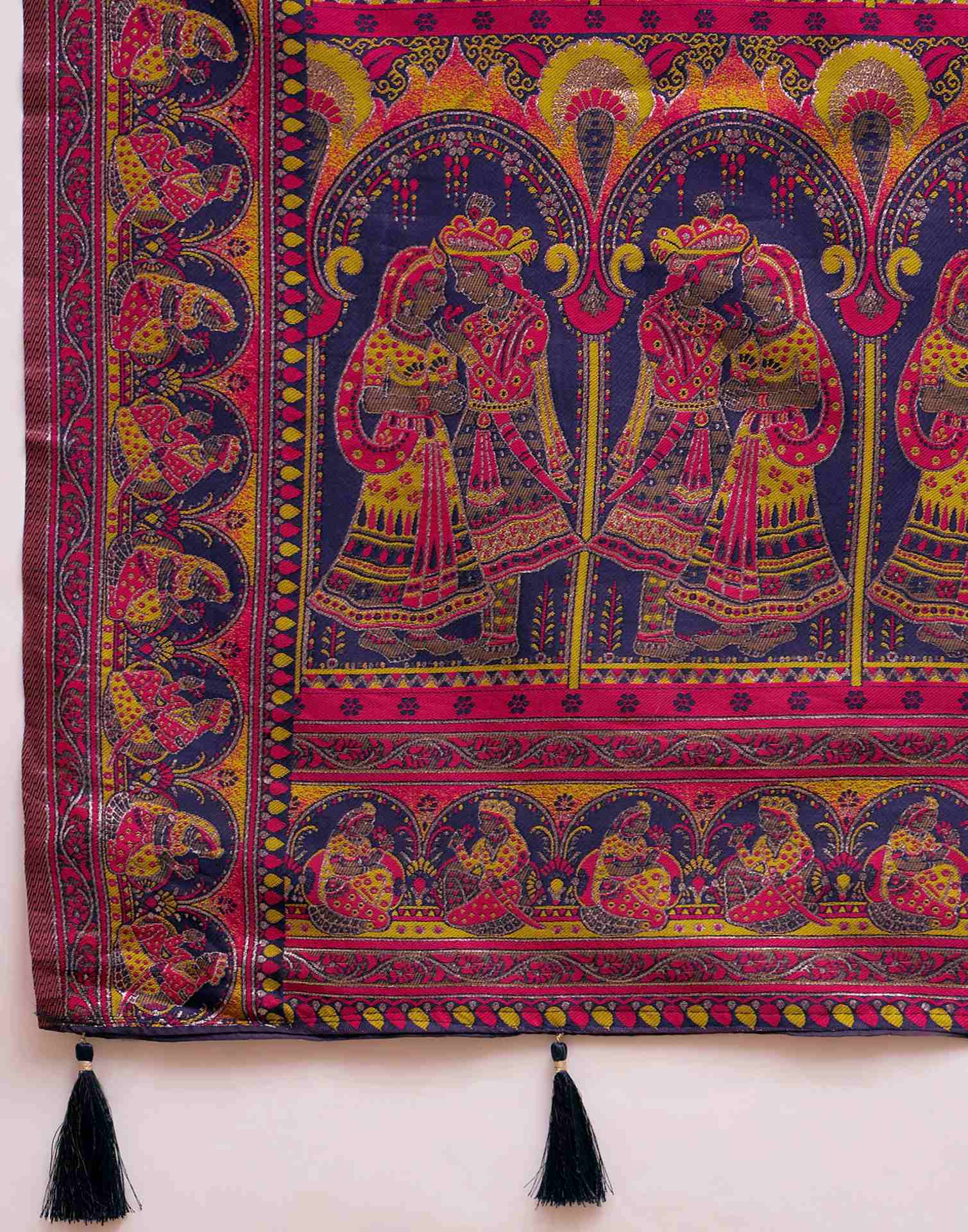 Pink Silk Woven Kalamkari Saree