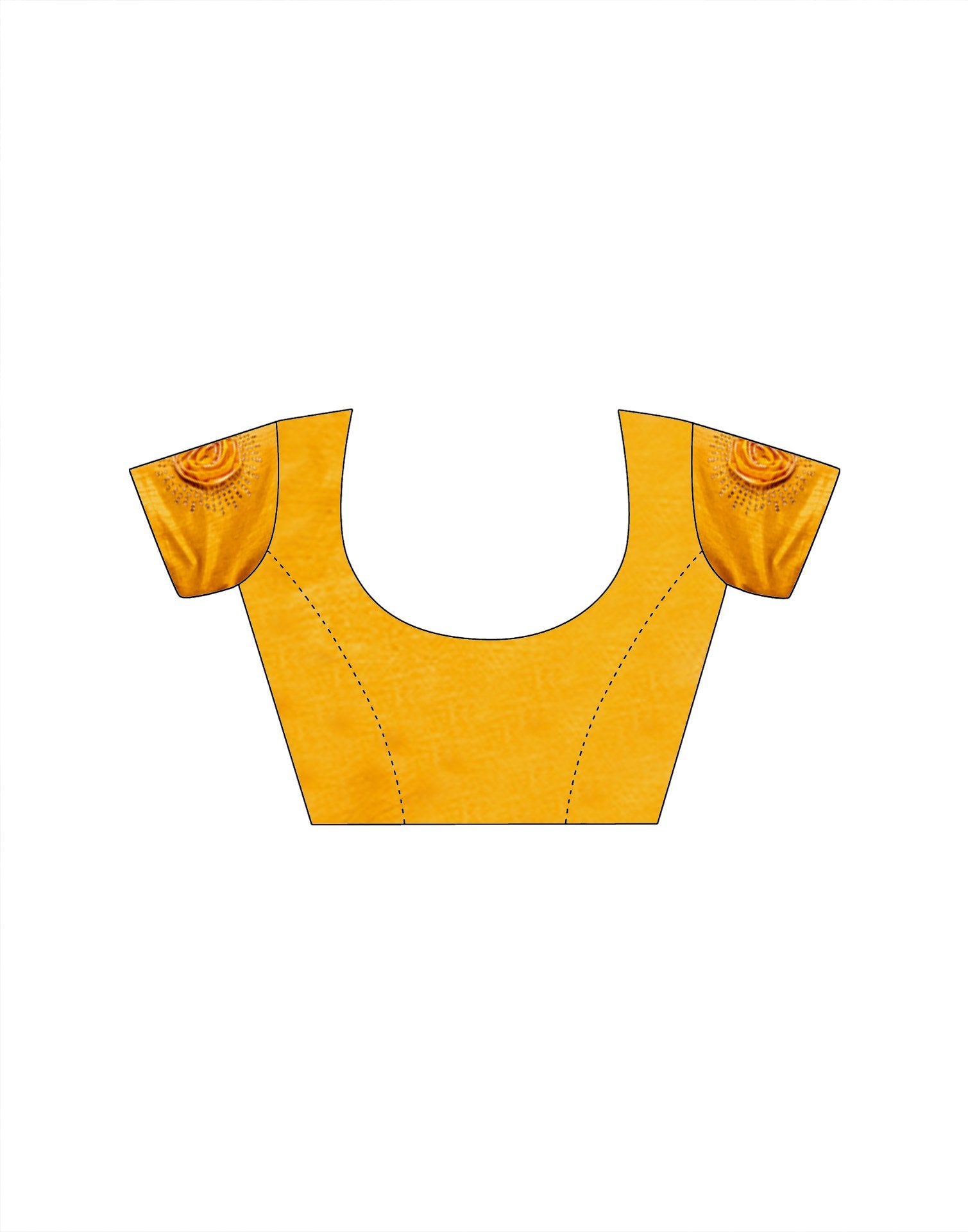 Yellow Chiffon Woven Border Saree