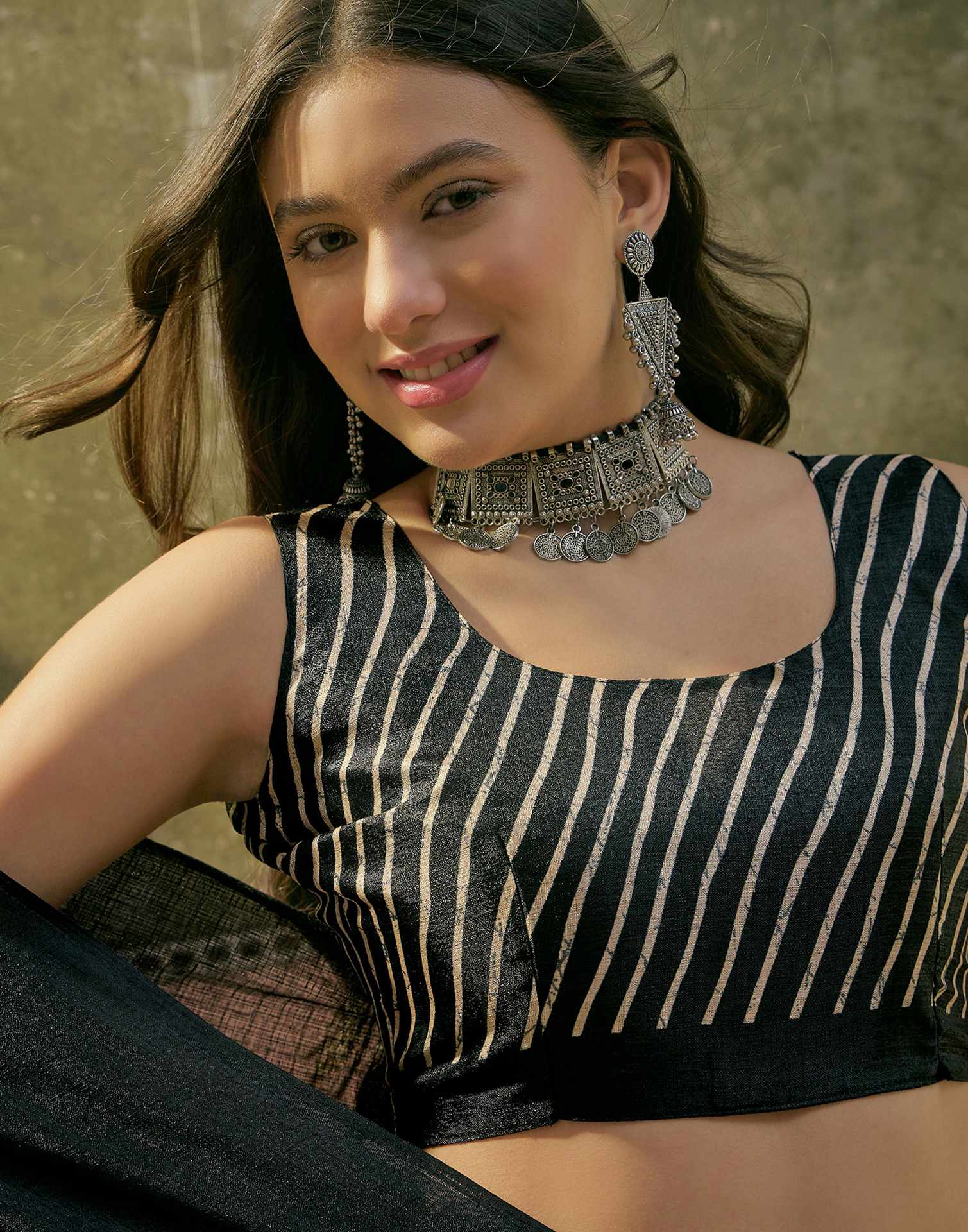 Peach Khadi Printed Saree