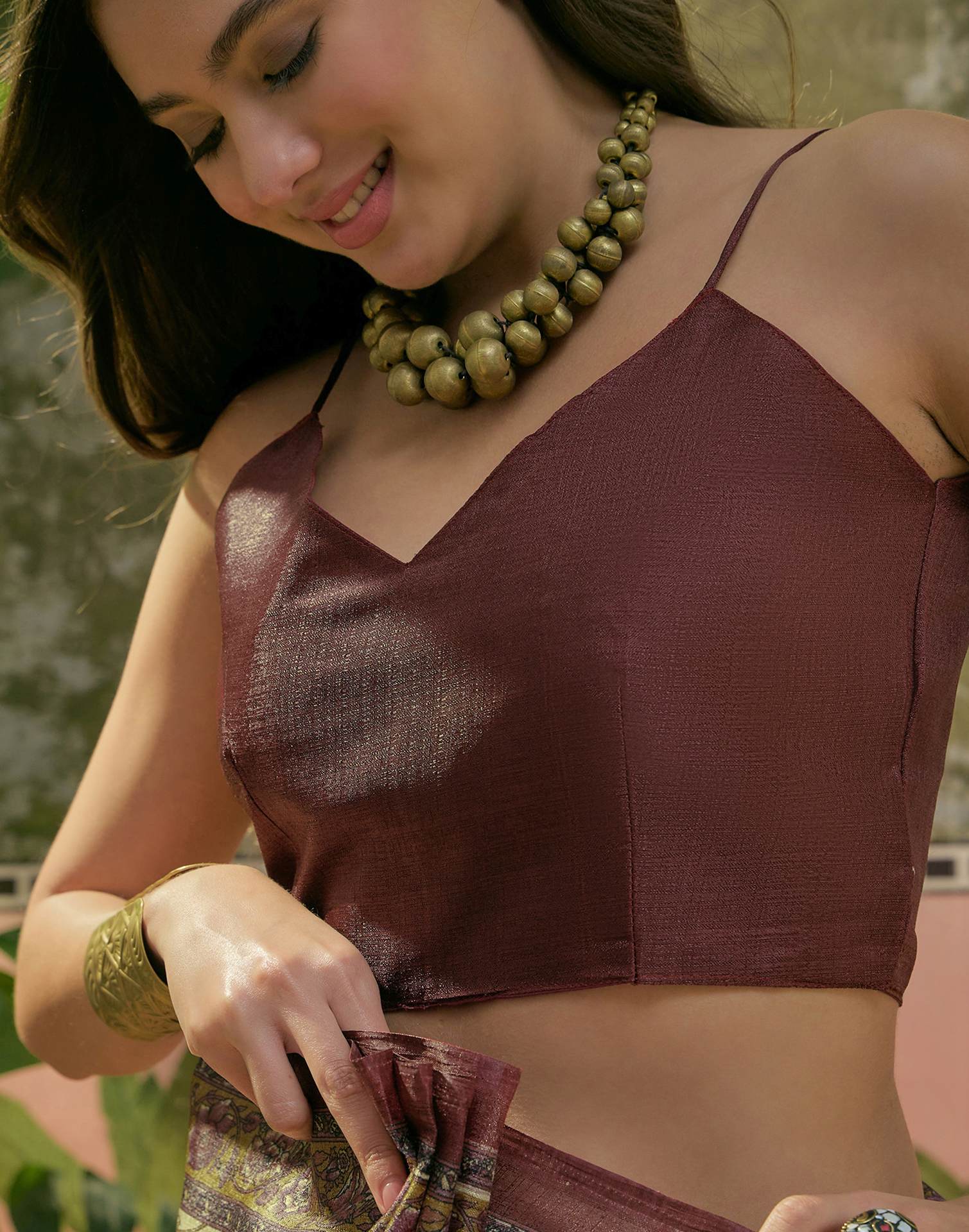 Beige Khadi Printed Saree