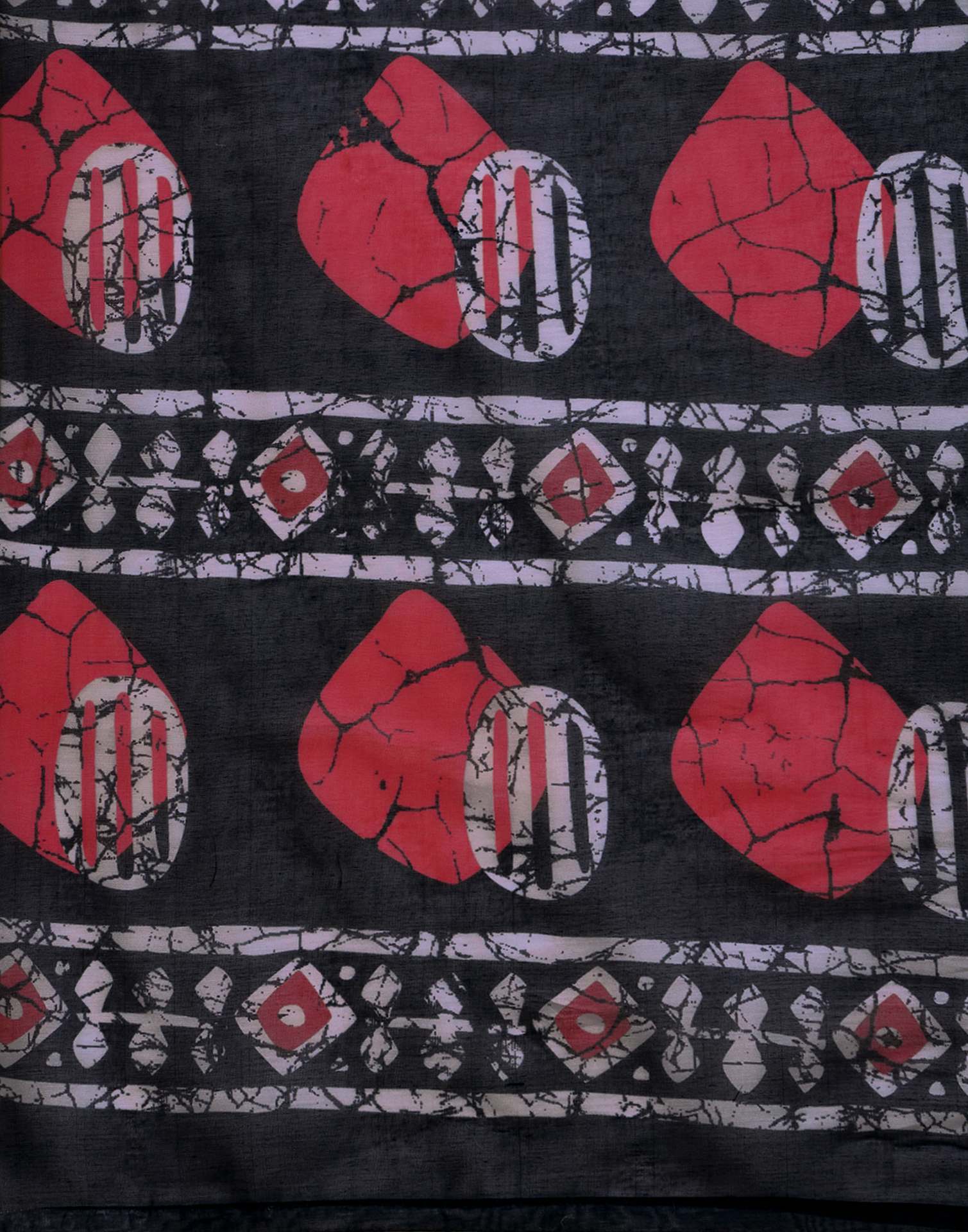 Black Cotton Linen Printed Saree
