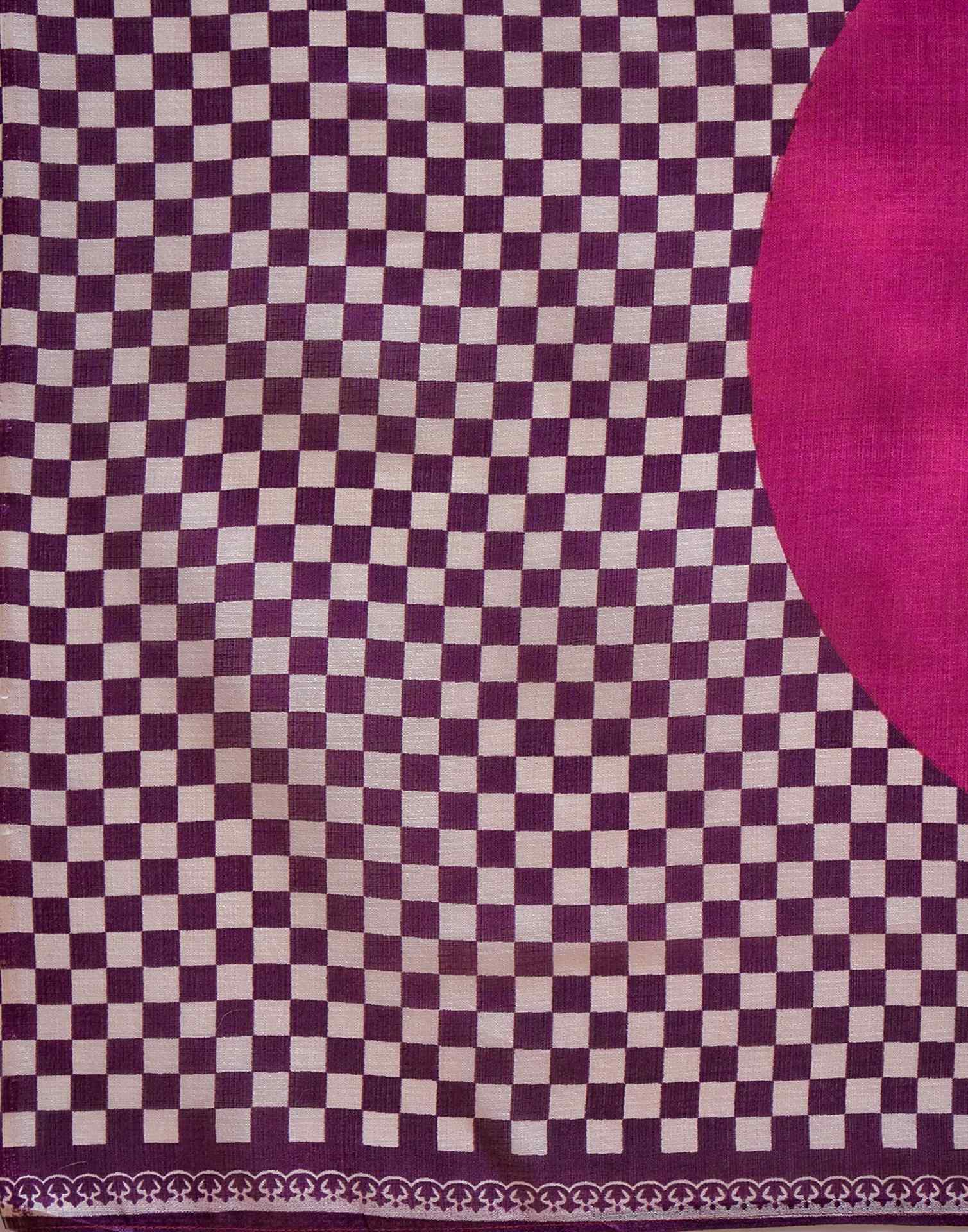 Wine Khadi Printed Saree